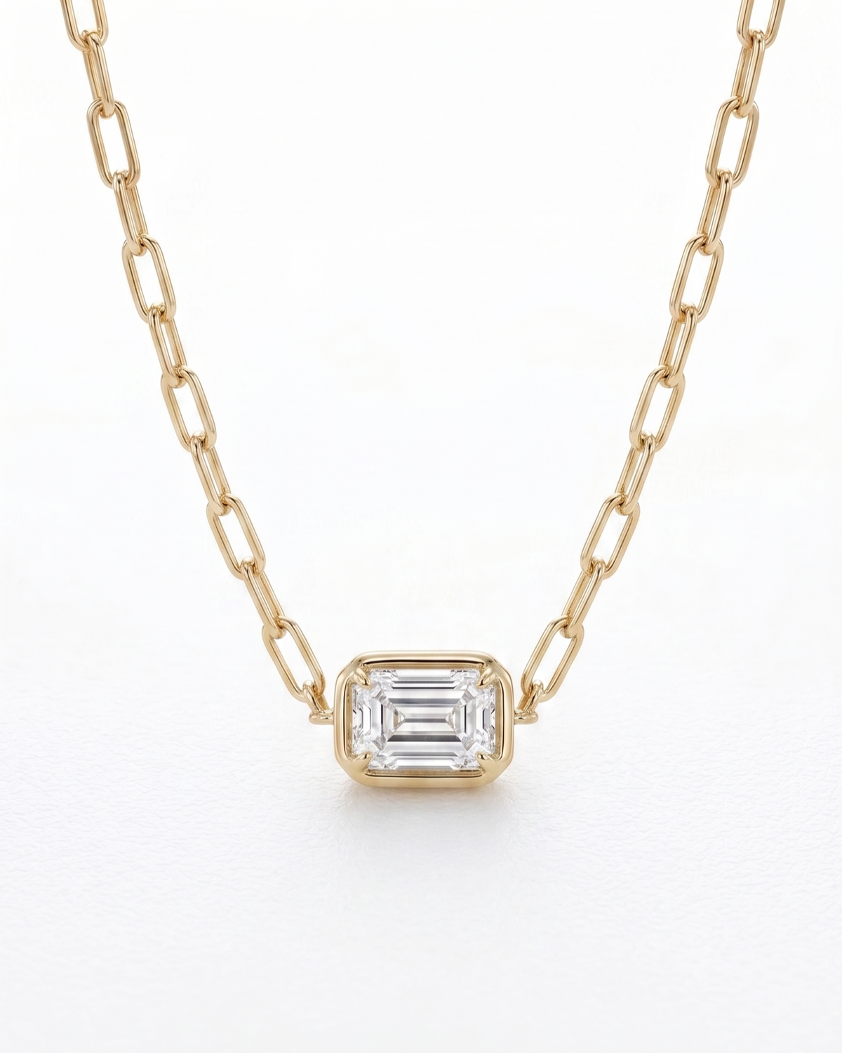 Paperclip emerald necklace