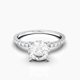 Pavé style engagement ring with 0.80cts Round diamond