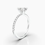 Pavé style engagement ring with 0.80cts Round diamond