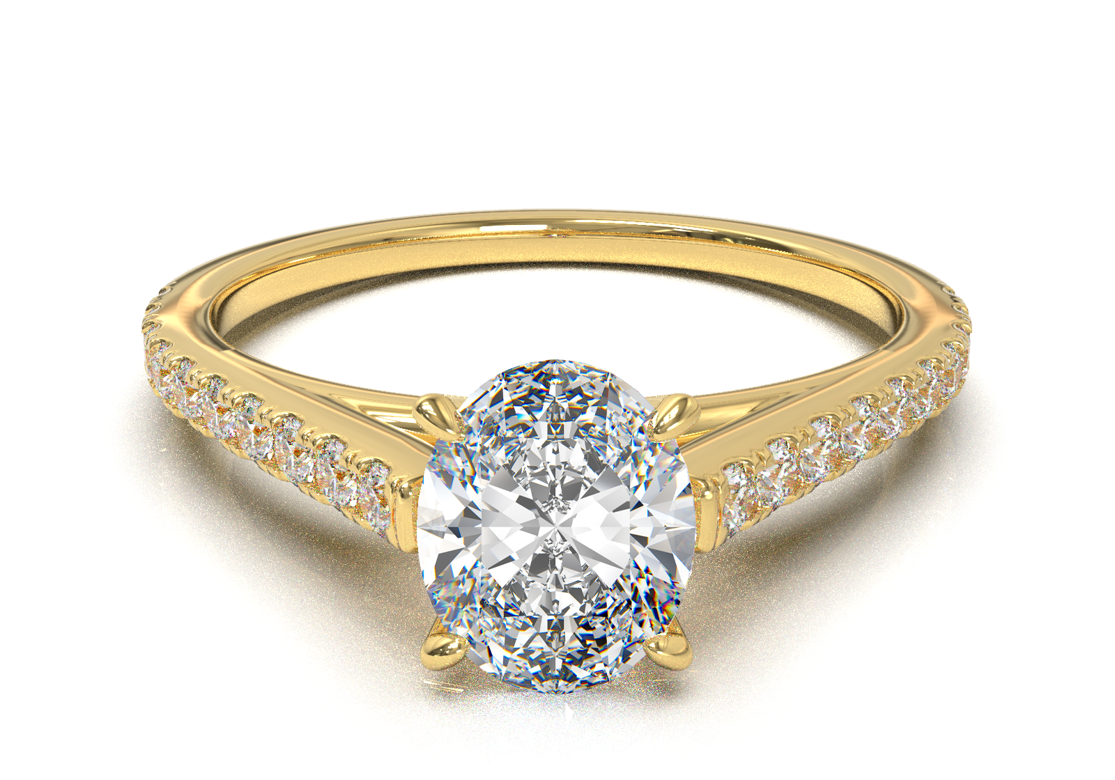 Montura Pavé 0.01 Catedral Oro Amarillo