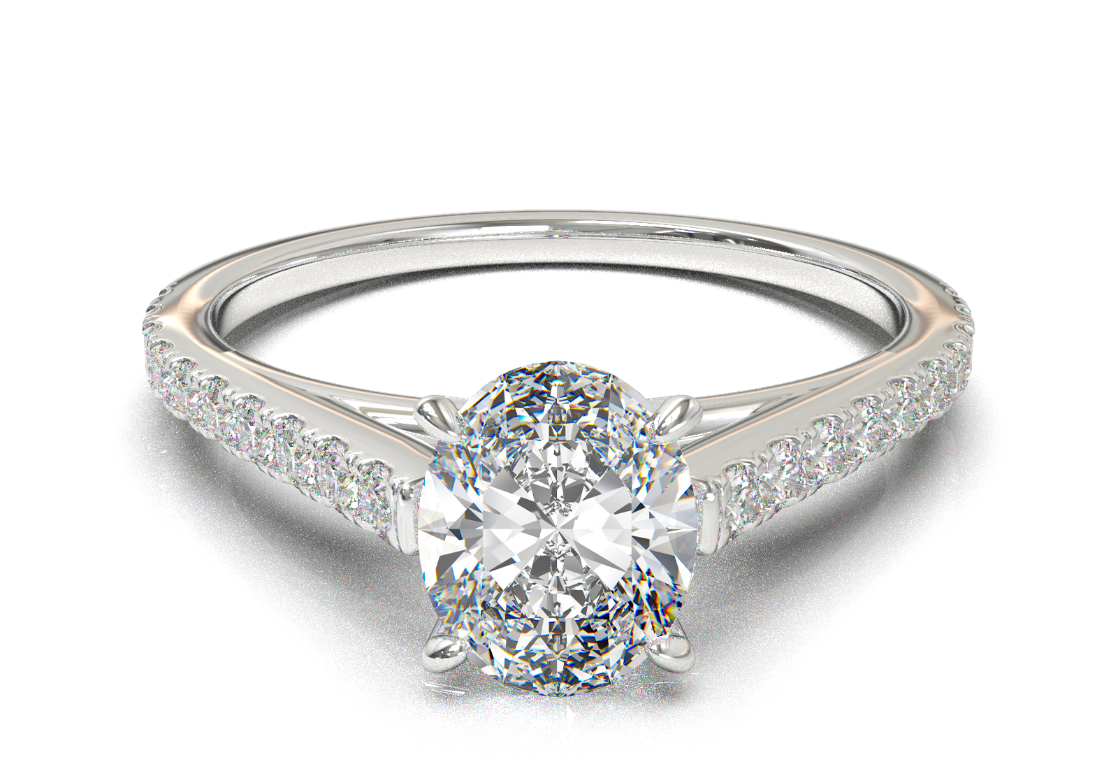 Montura Pavé 0.01 Catedral Oro Blanco