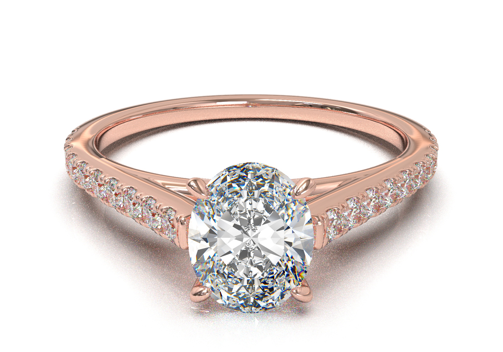 Montura Pavé 0.01 Catedral Oro Rosa