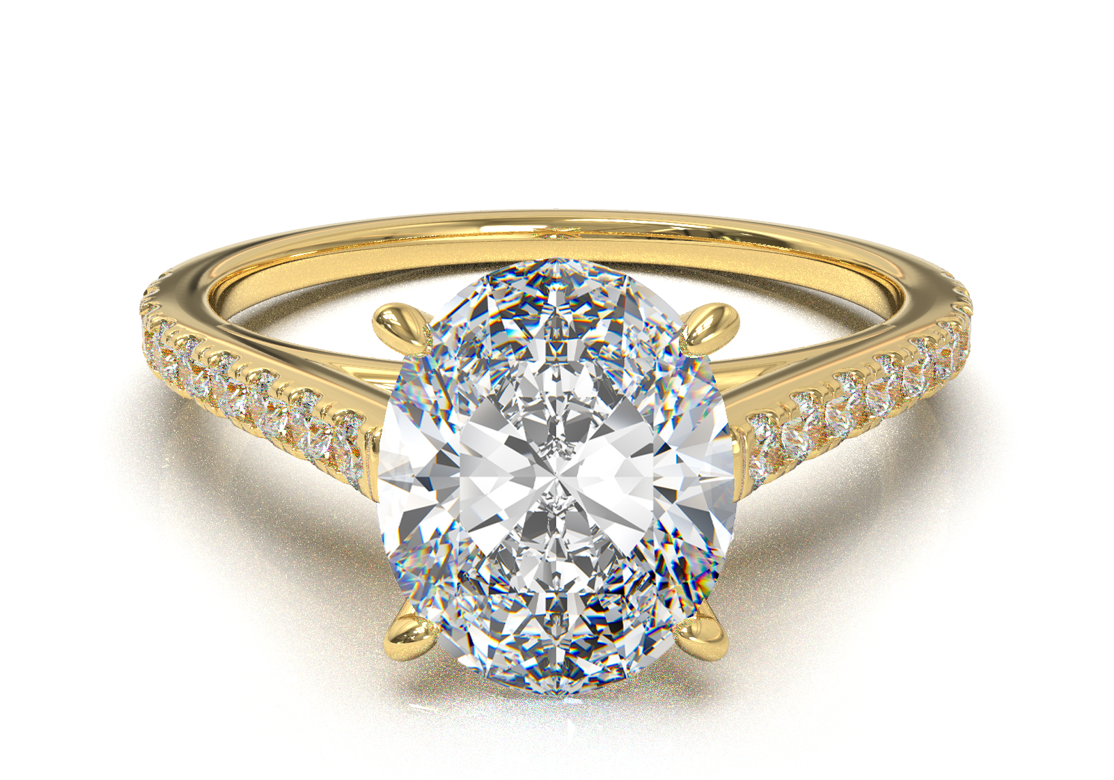 Montura Pavé 0.01 Catedral Oro Amarillo