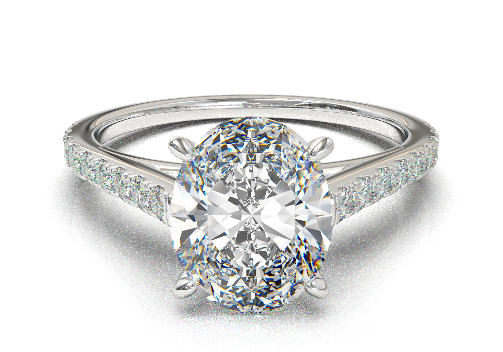 Montura Pavé 0.01 Catedral Oro Blanco