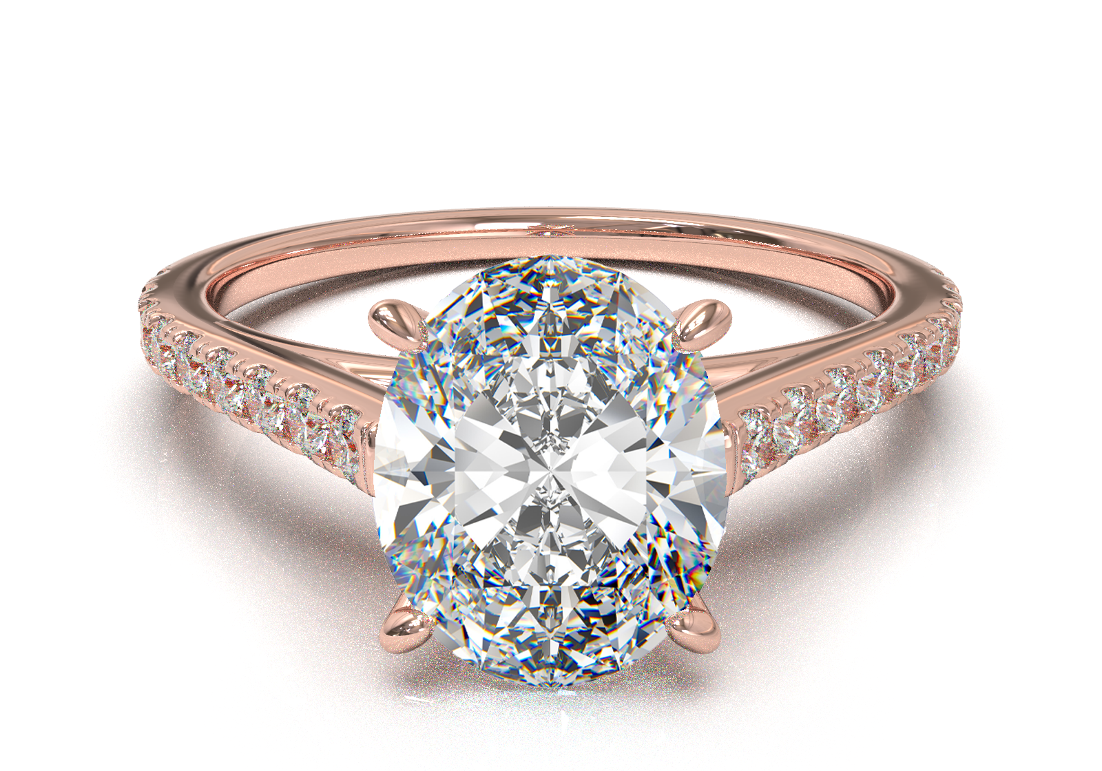 Montura Pavé 0.01 Catedral Oro Rosa