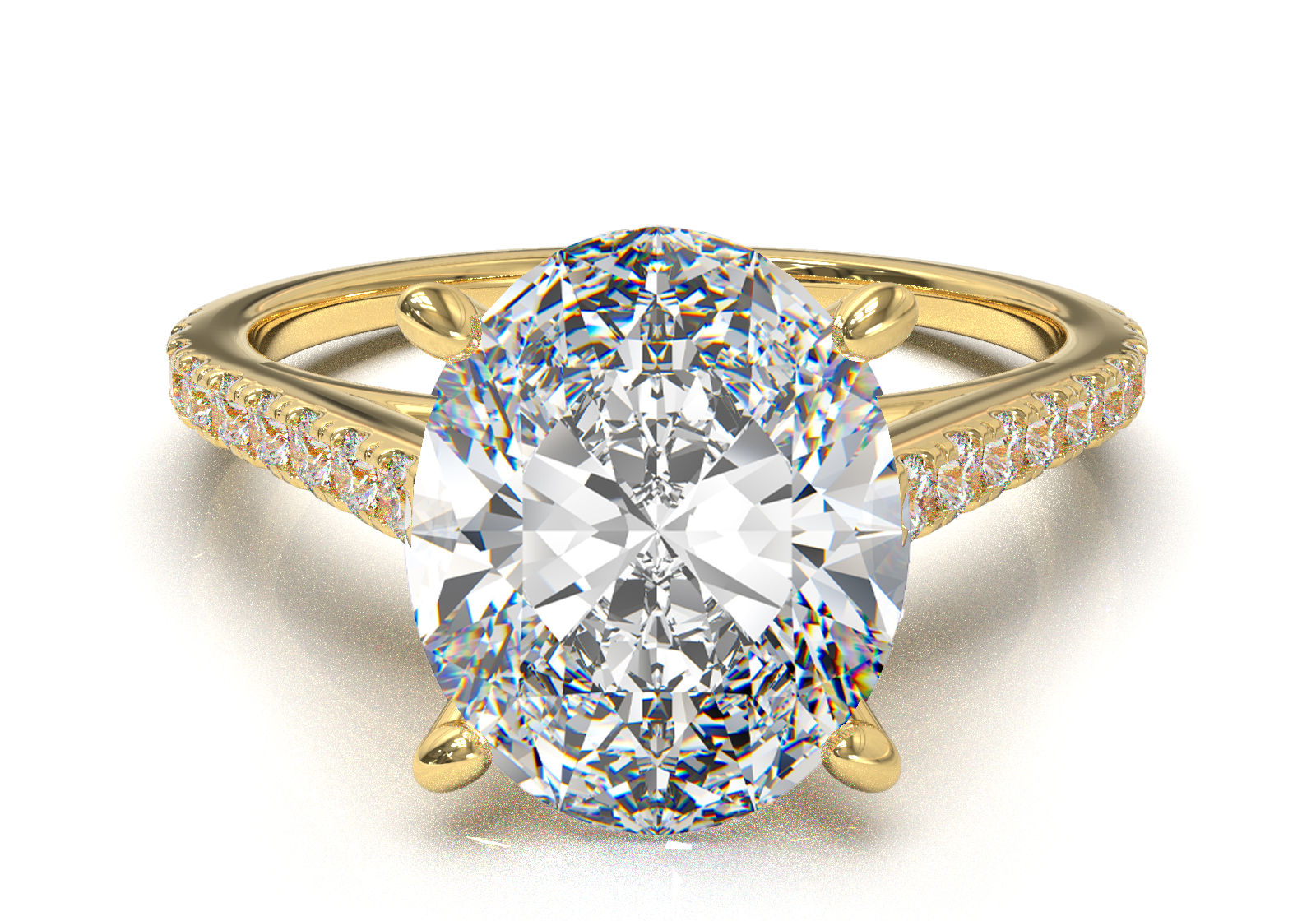 Montura Pavé 0.01 Catedral Oro Amarillo