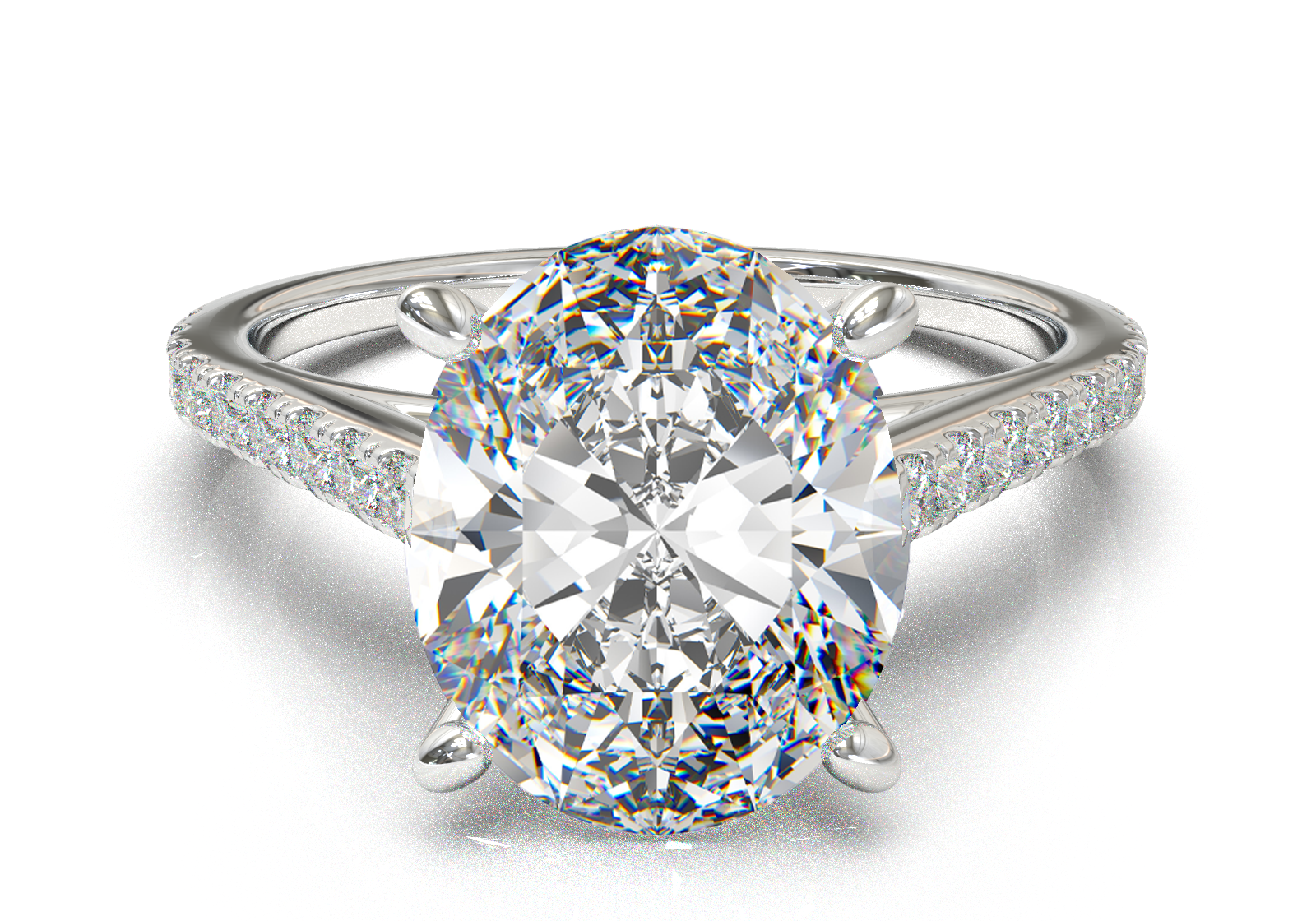 Montura Pavé 0.01 Catedral Oro Blanco