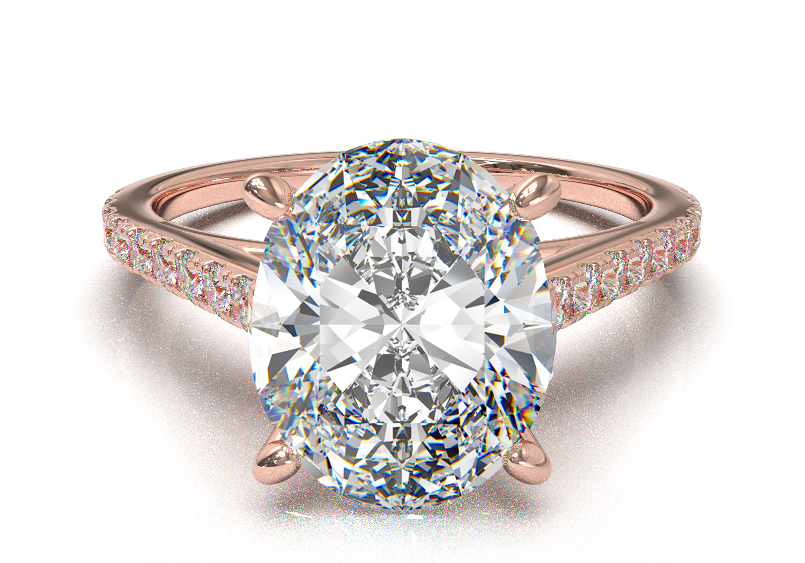 Montura Pavé 0.01 Catedral Oro Rosa