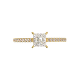 Yellow Gold Cathedral Pavé Frame