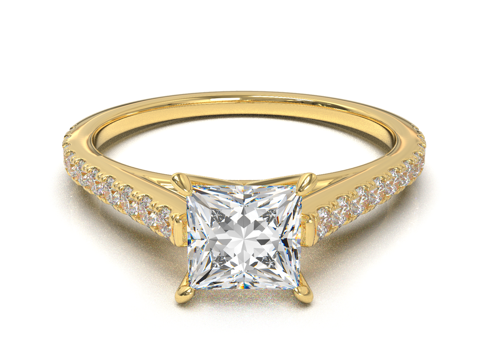 Montura Pavé 0.01 Catedral Oro Amarillo