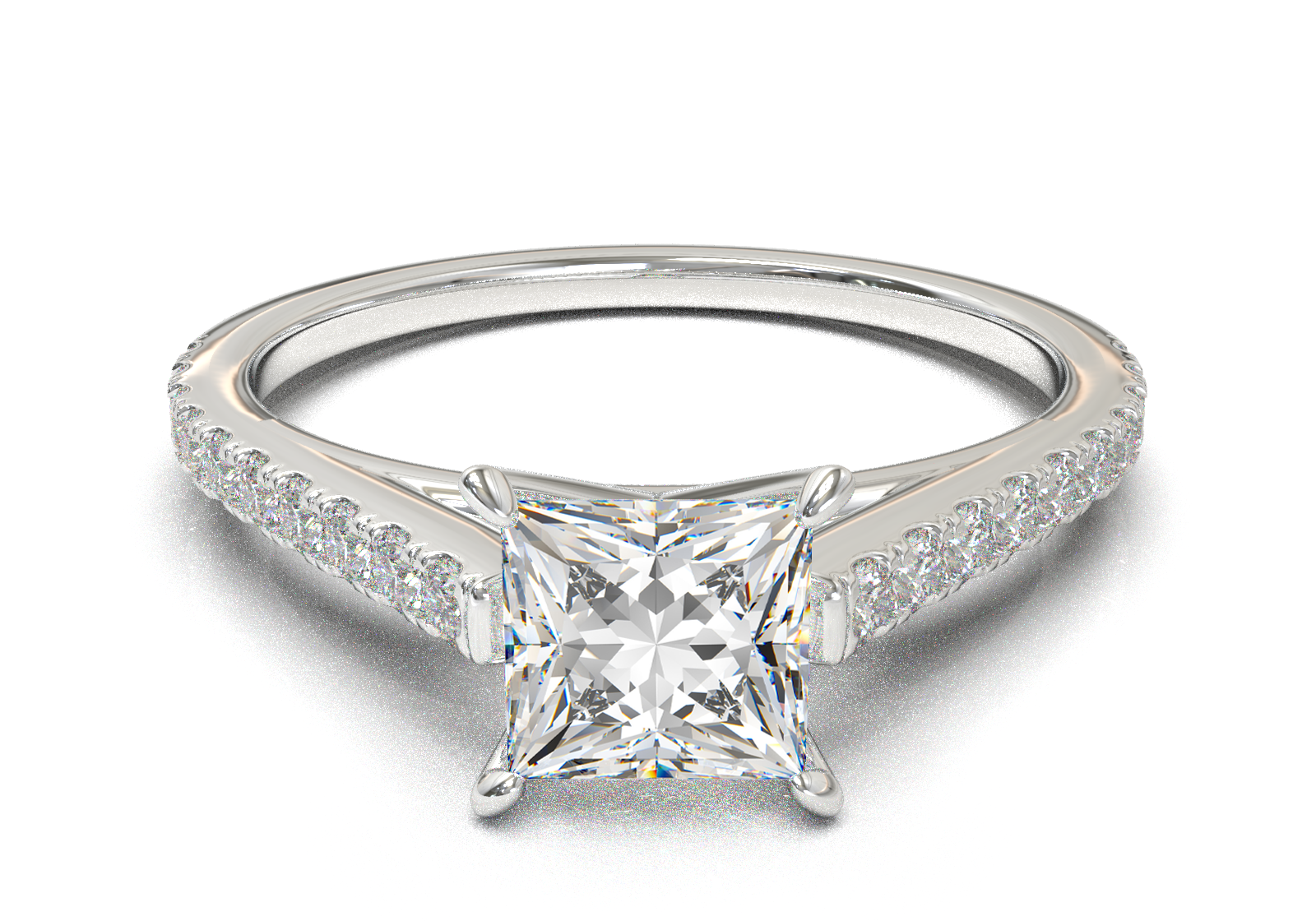 Montura Pavé 0.01 Catedral Oro Blanco