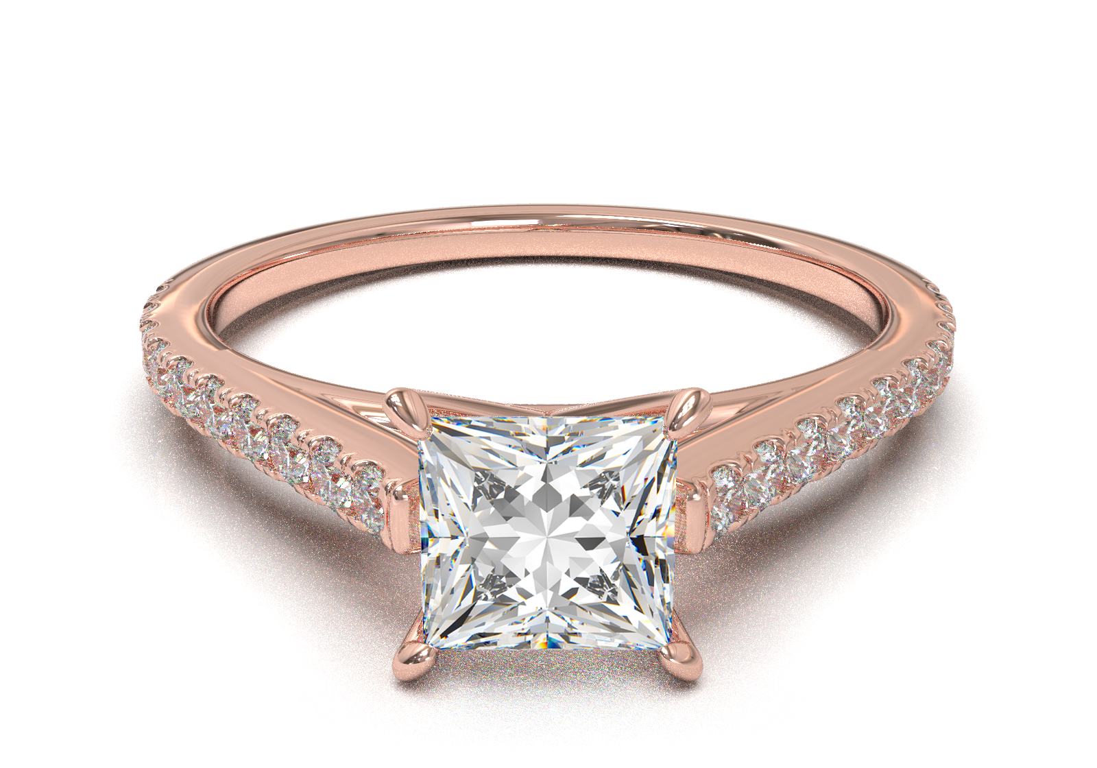 Montura Pavé 0.01 Catedral Oro Rosa