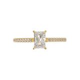 Yellow Gold Cathedral Pavé Frame