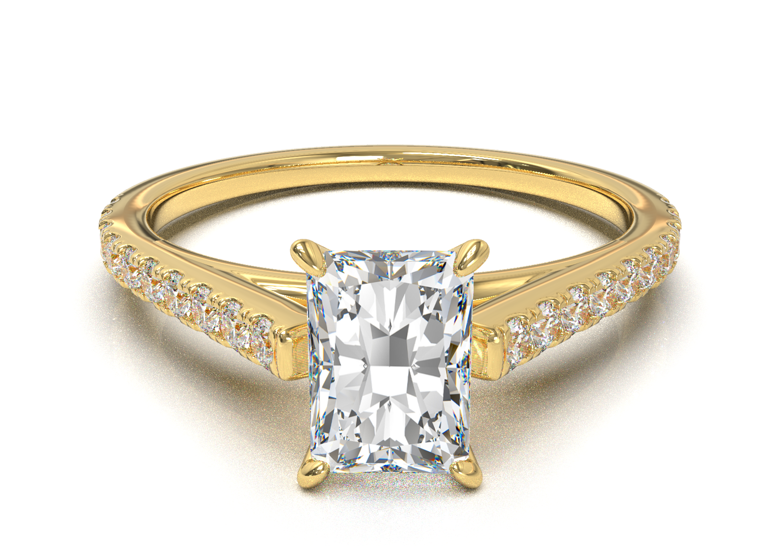 Montura Pavé 0.01 Catedral Oro Amarillo