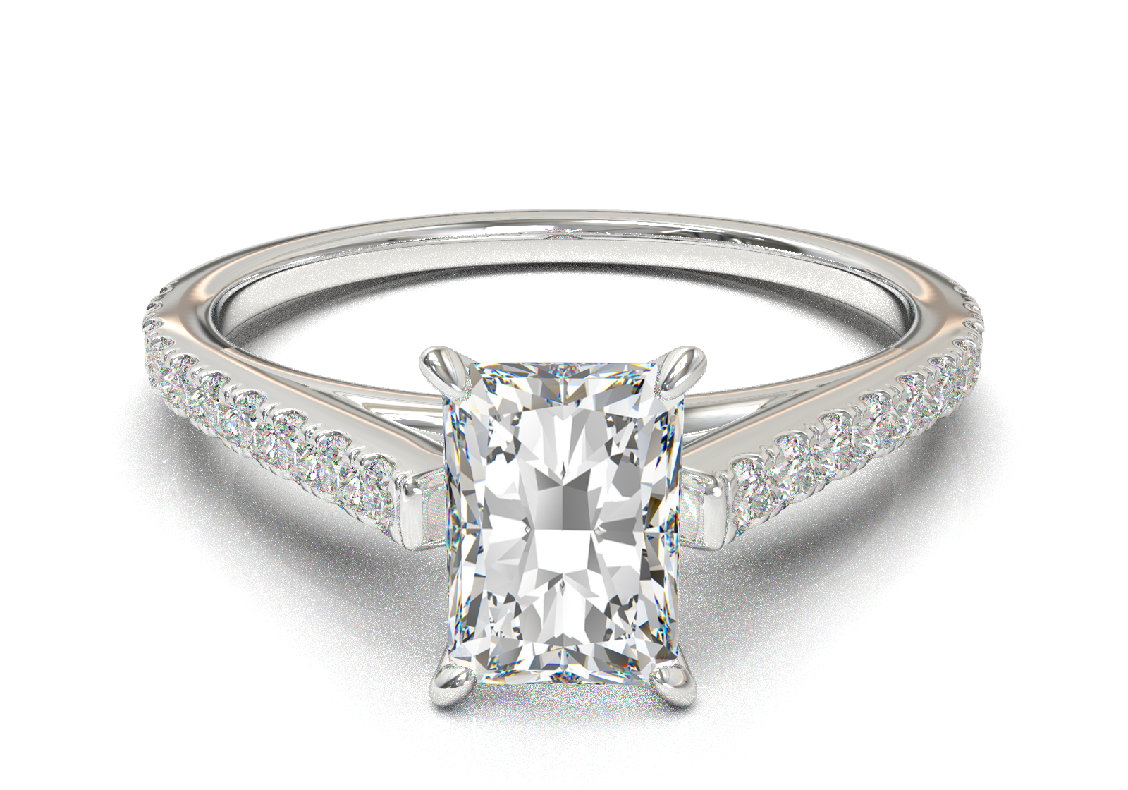 Montura Pavé 0.01 Catedral Oro Blanco