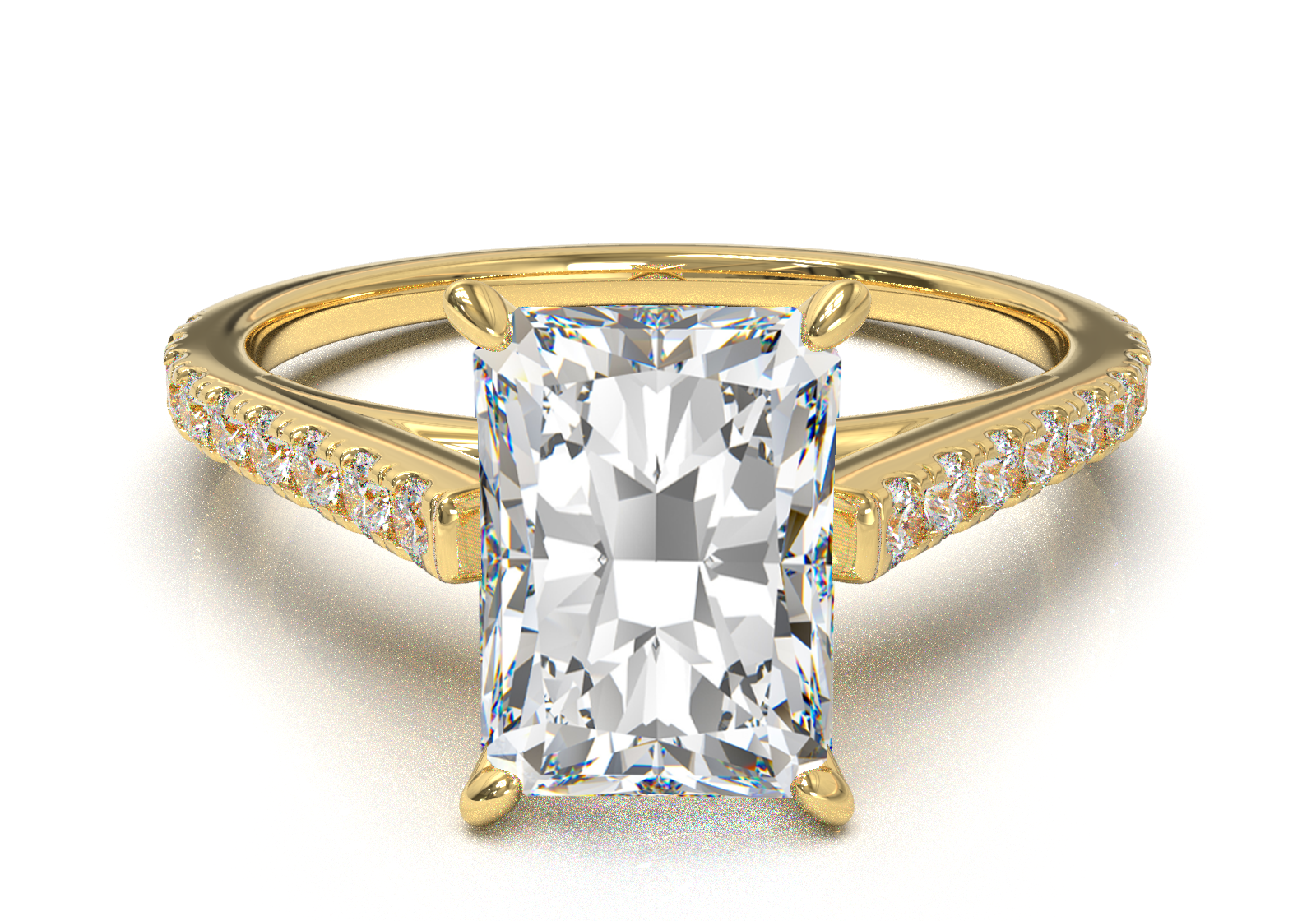 Montura Pavé 0.01 Catedral Oro Amarillo