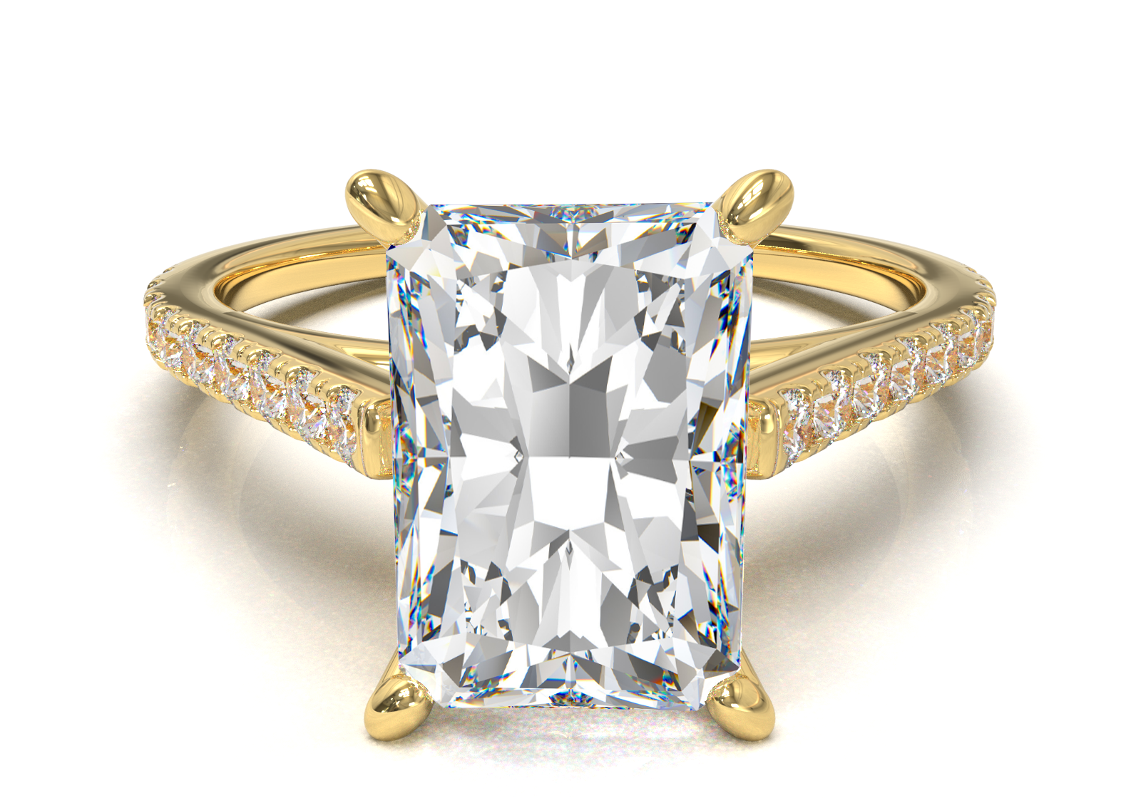 Montura Pavé 0.01 Catedral Oro Amarillo