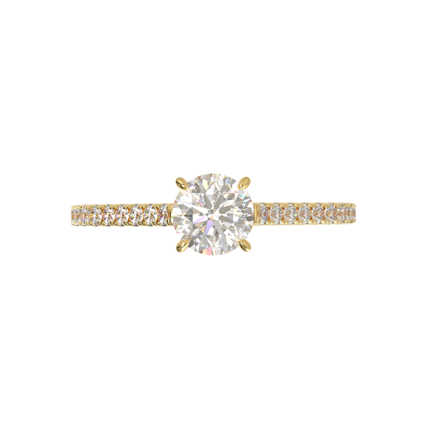 Montura Pavé 0.01 Catedral Oro Amarillo