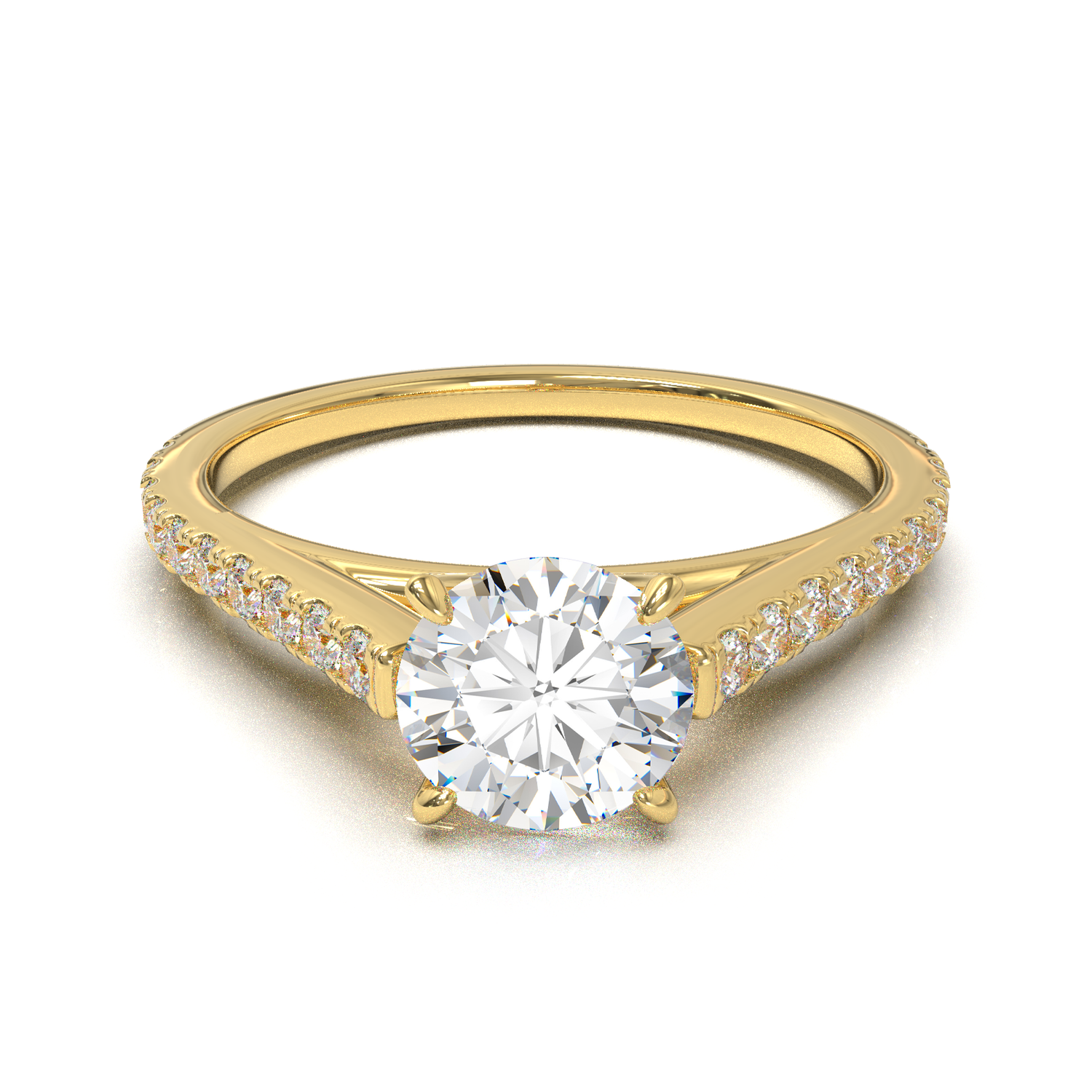Montura Pavé 0.01 Catedral Oro Amarillo