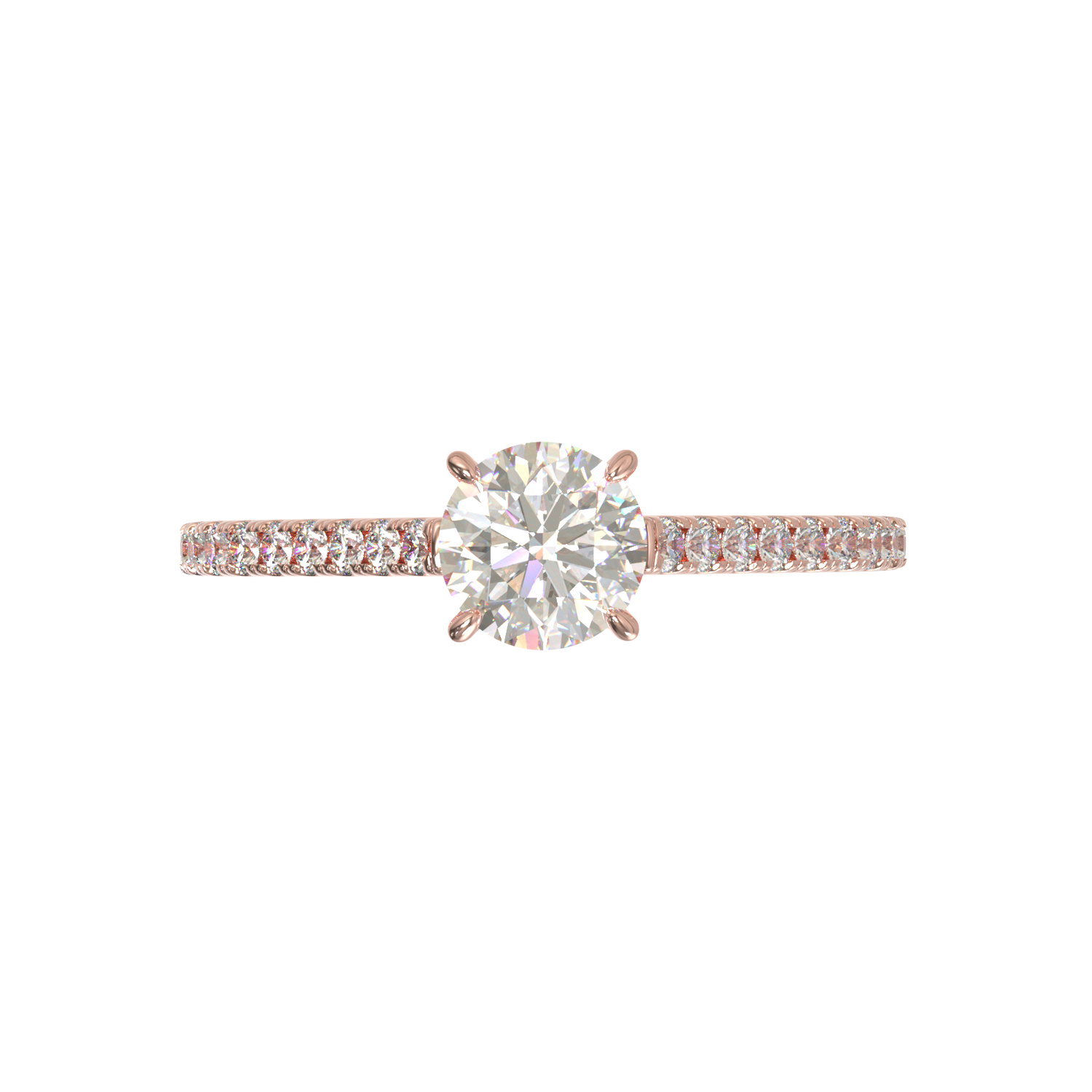Montura Pavé 0.01 Catedral Oro Rosa