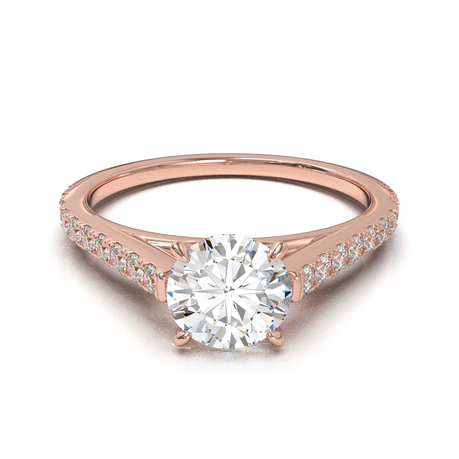 Montura Pavé 0.01 Catedral Oro Rosa