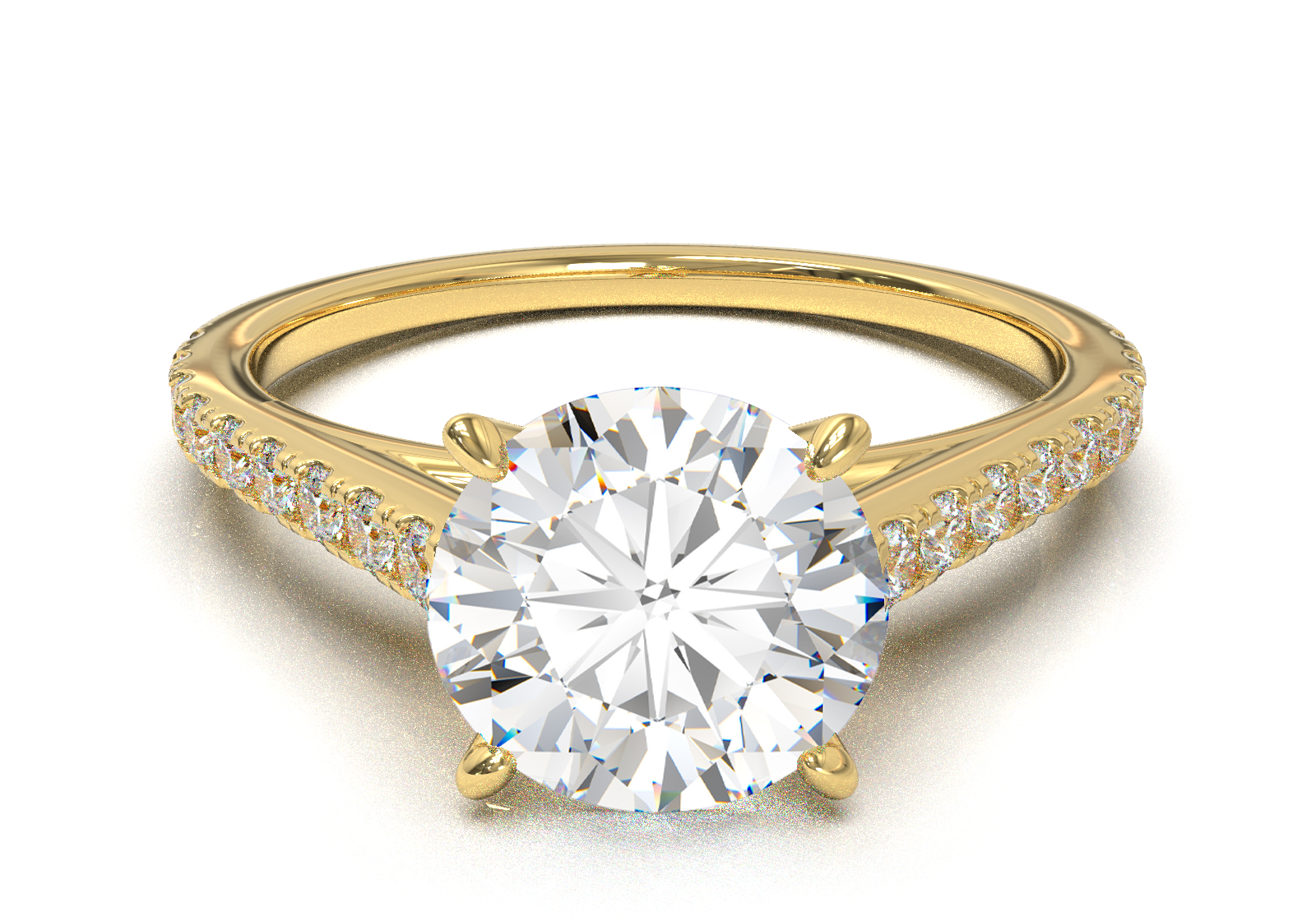 Montura Pavé 0.01 Catedral Oro Amarillo