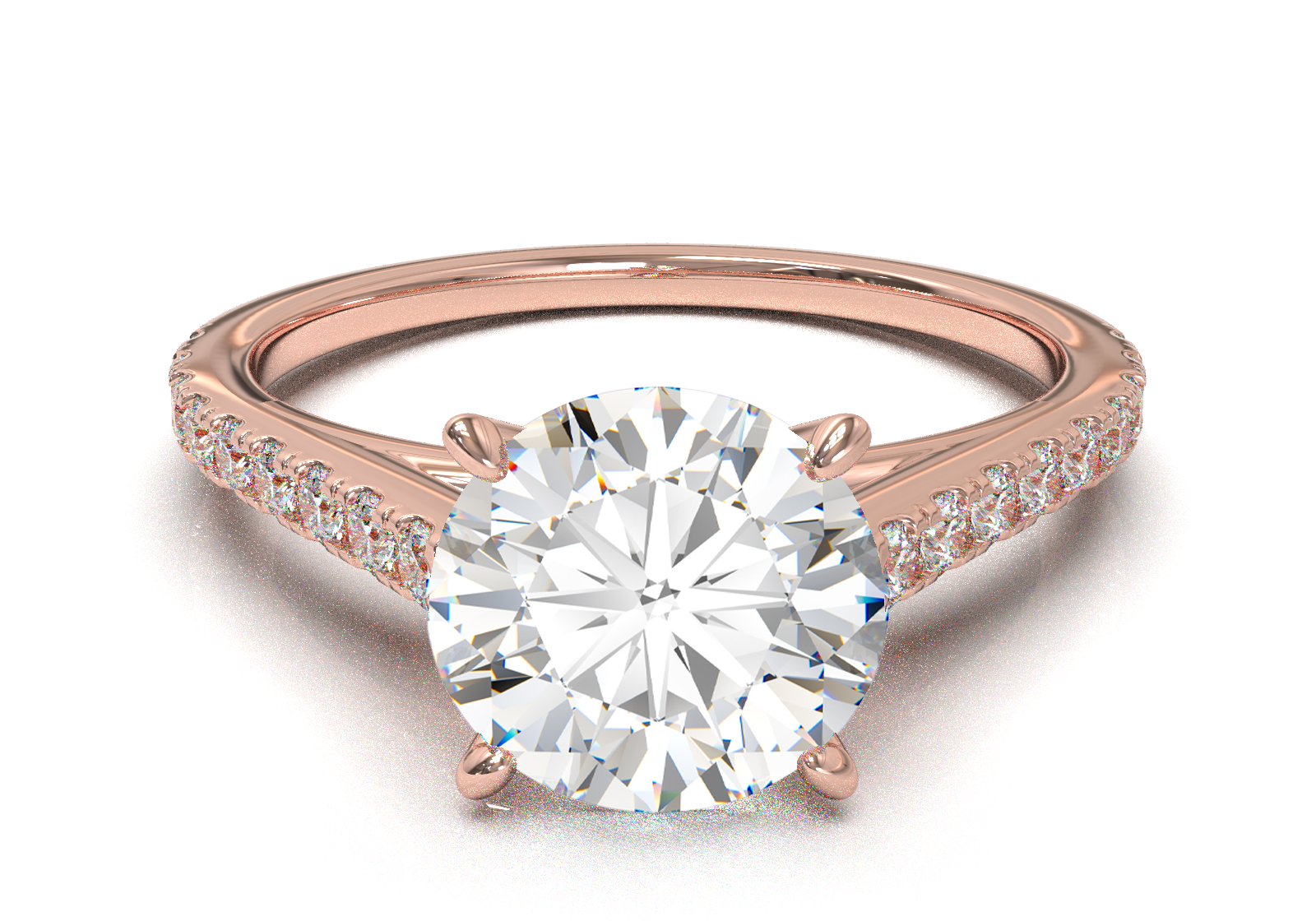 Montura Pavé 0.01 Catedral Oro Rosa