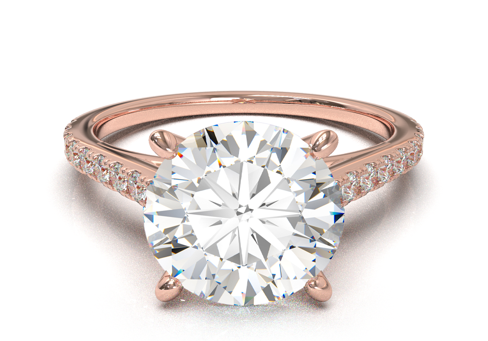 Montura Pavé 0.01 Catedral Oro Rosa