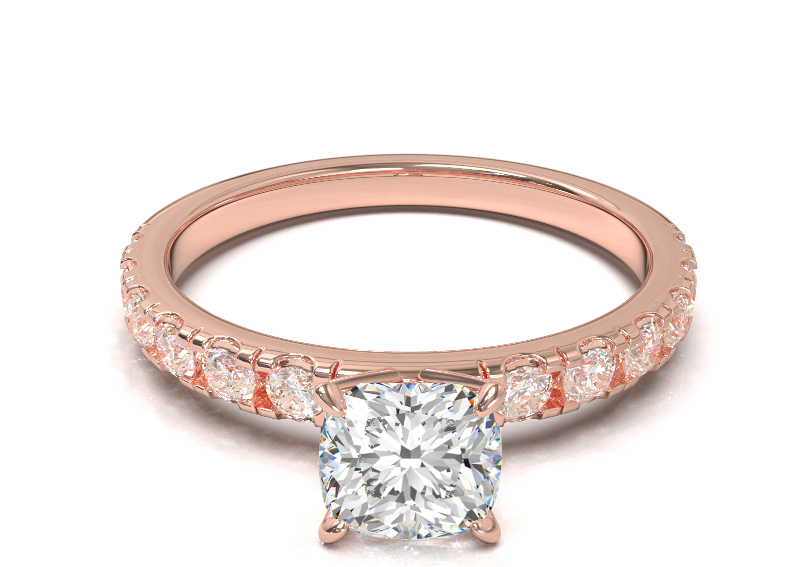 Montura Pavé 0.03 Oro Rosa