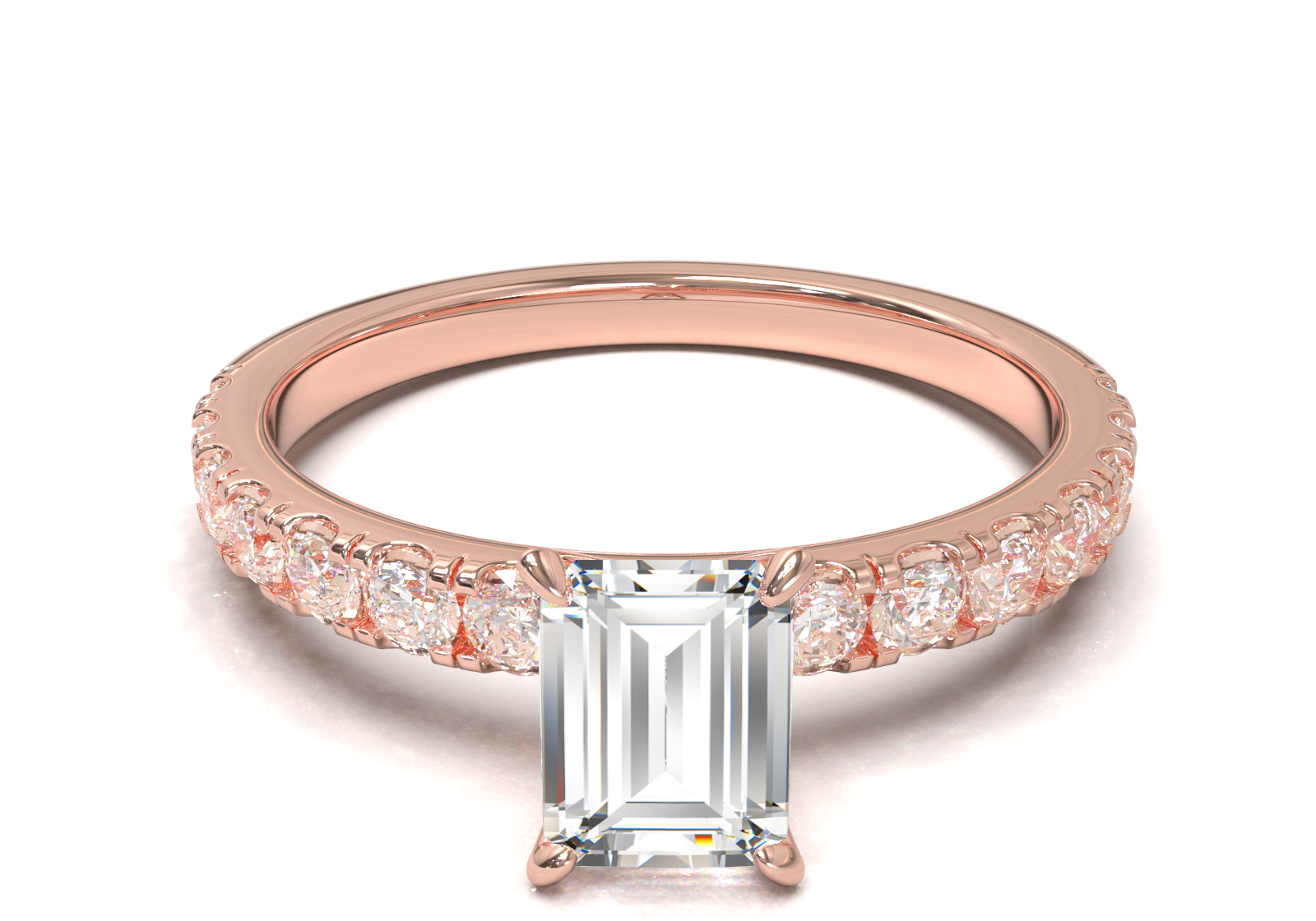 Montura Pavé 0.03 Oro Rosa