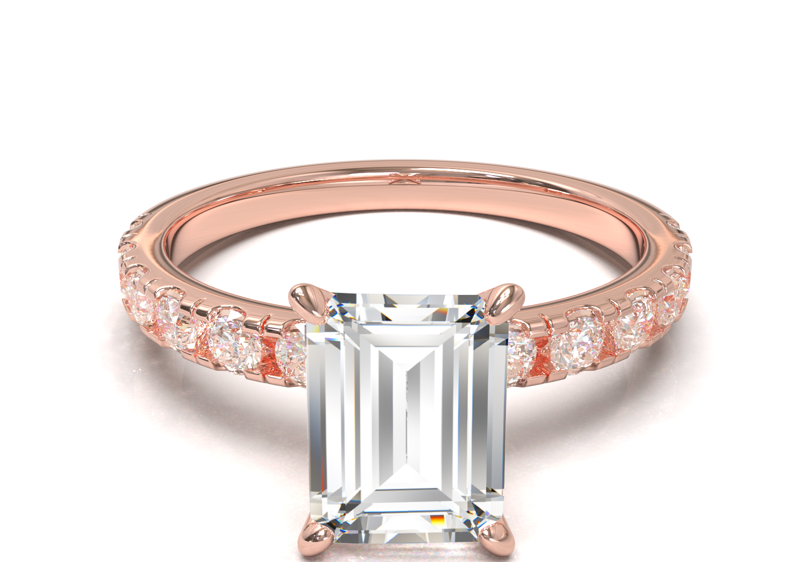 Montura Pavé 0.03 Oro Rosa