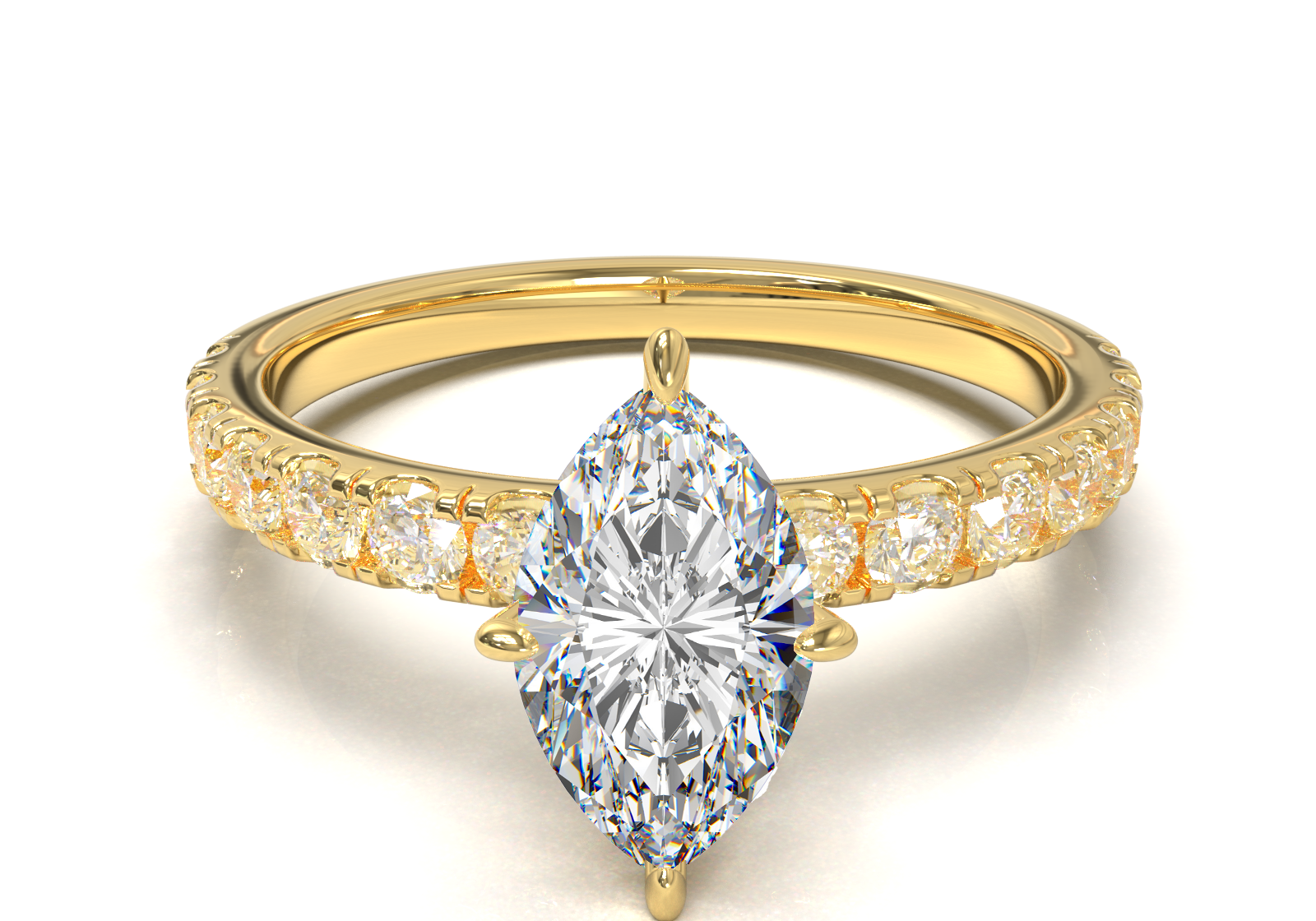 Montura Pavé 0.03 Oro Amarillo