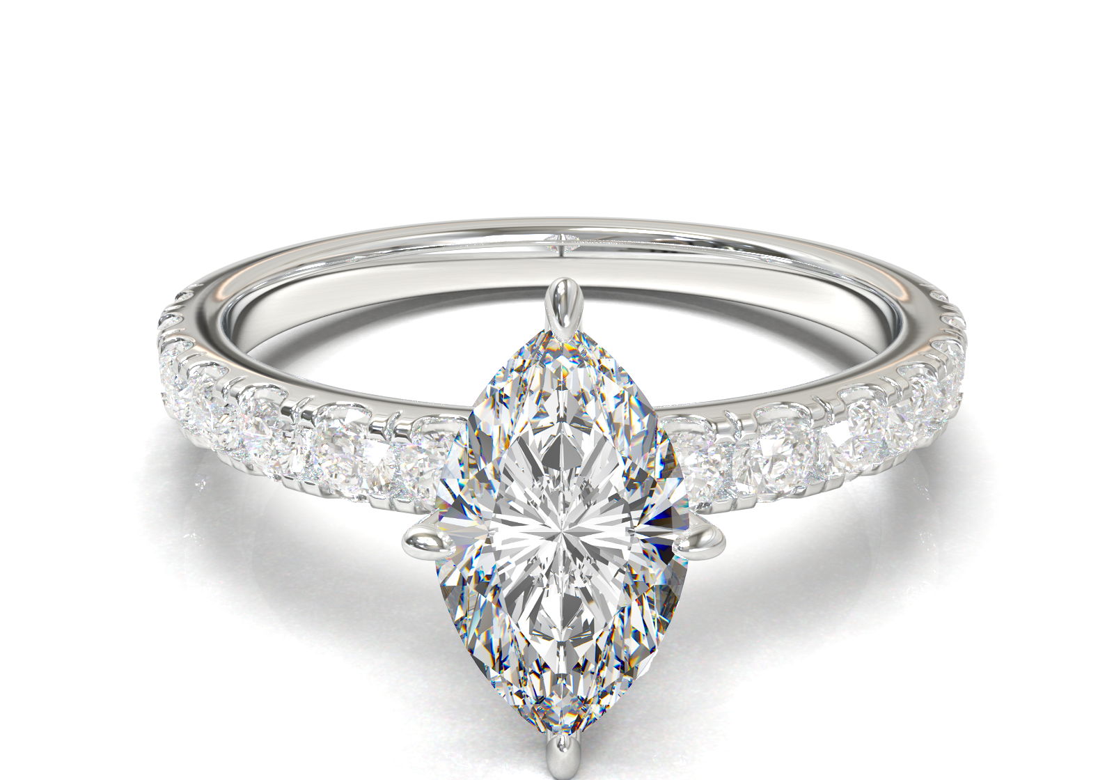 Montura Pavé 0.03 Oro Blanco