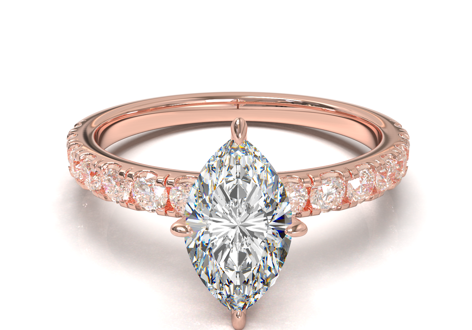 Montura Pavé 0.03 Oro Rosa