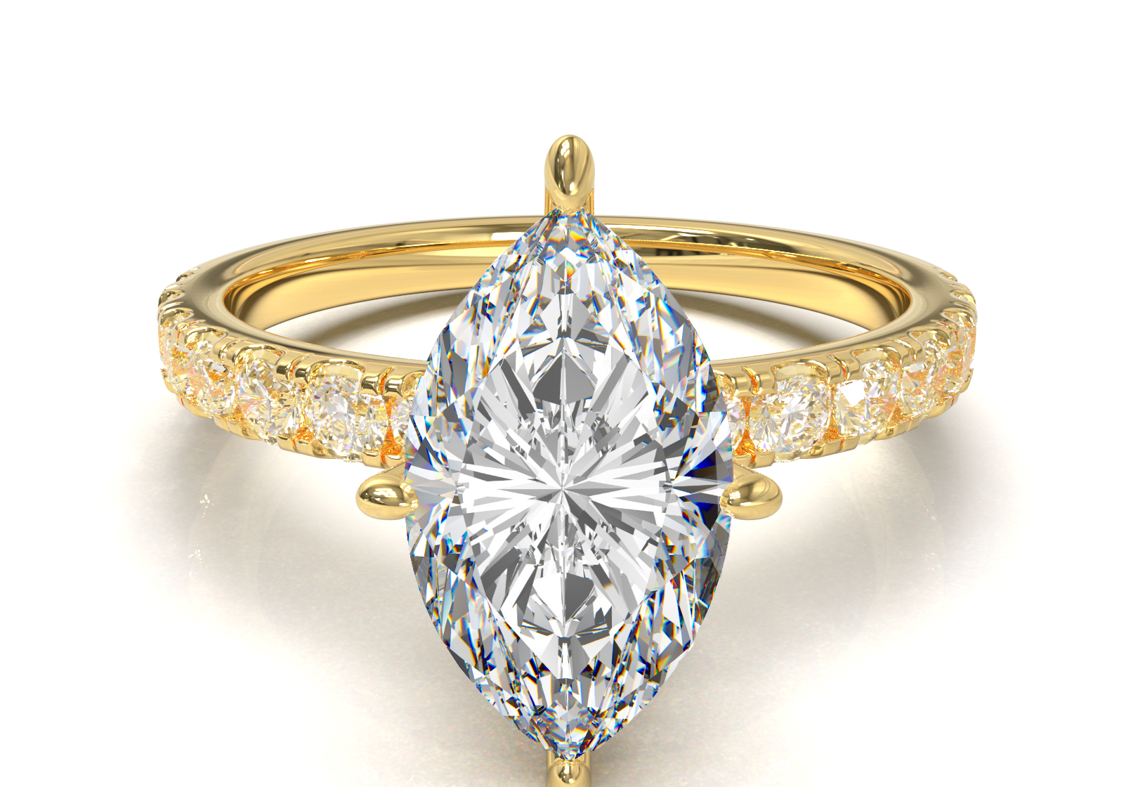 Montura Pavé 0.03 Oro Amarillo