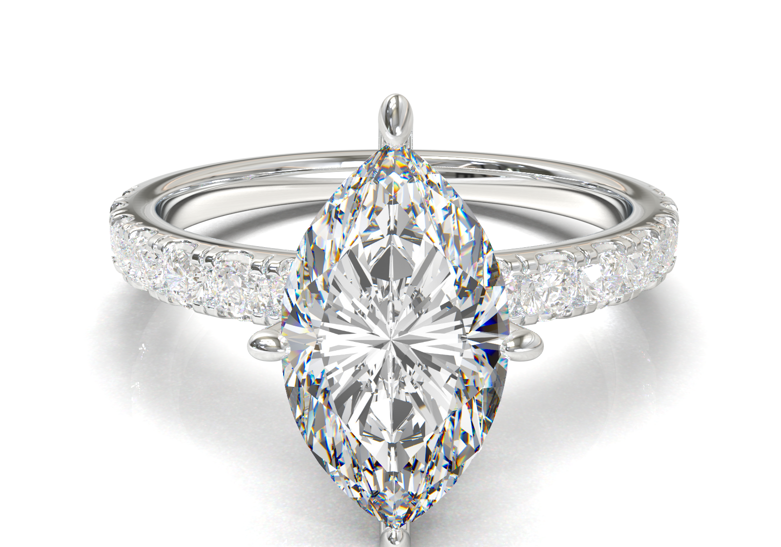 Montura Pavé 0.03 Oro Blanco