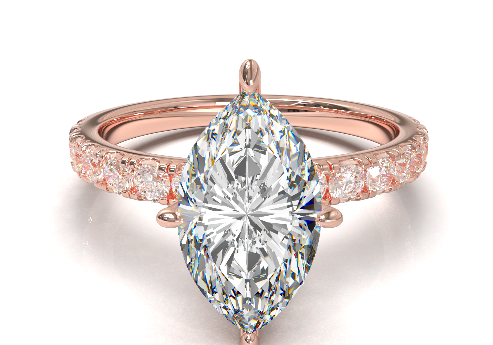 Montura Pavé 0.03 Oro Rosa