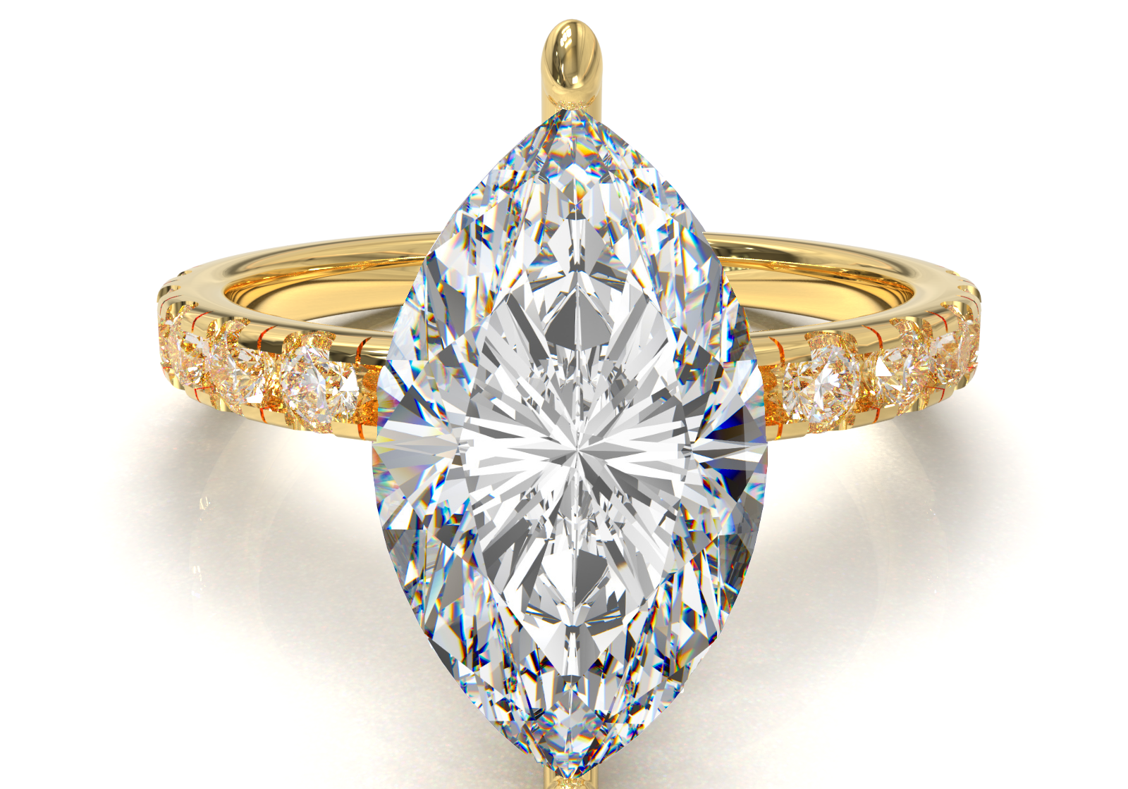 Montura Pavé 0.03 Oro Amarillo