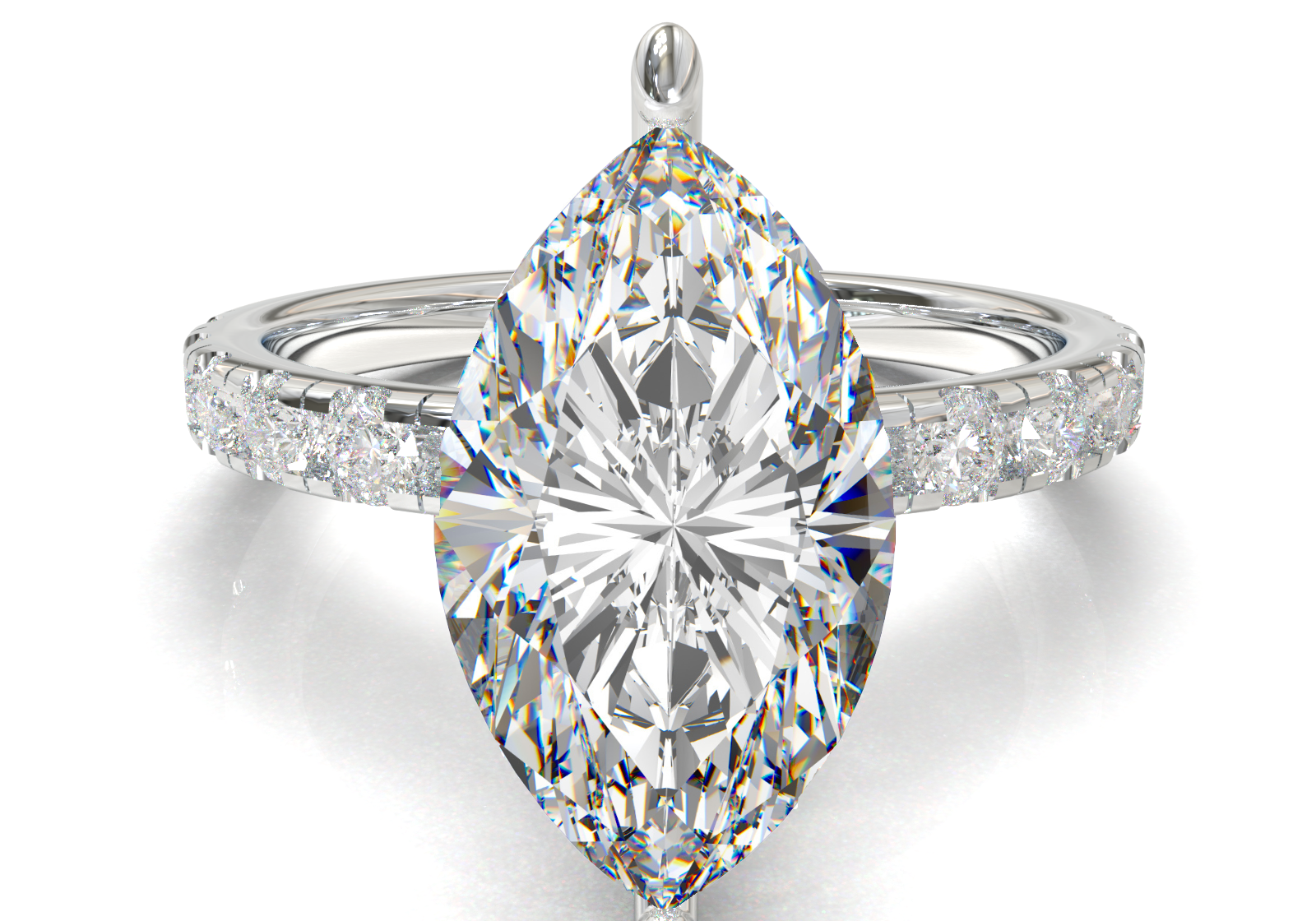 Montura Pavé 0.03 Oro Blanco