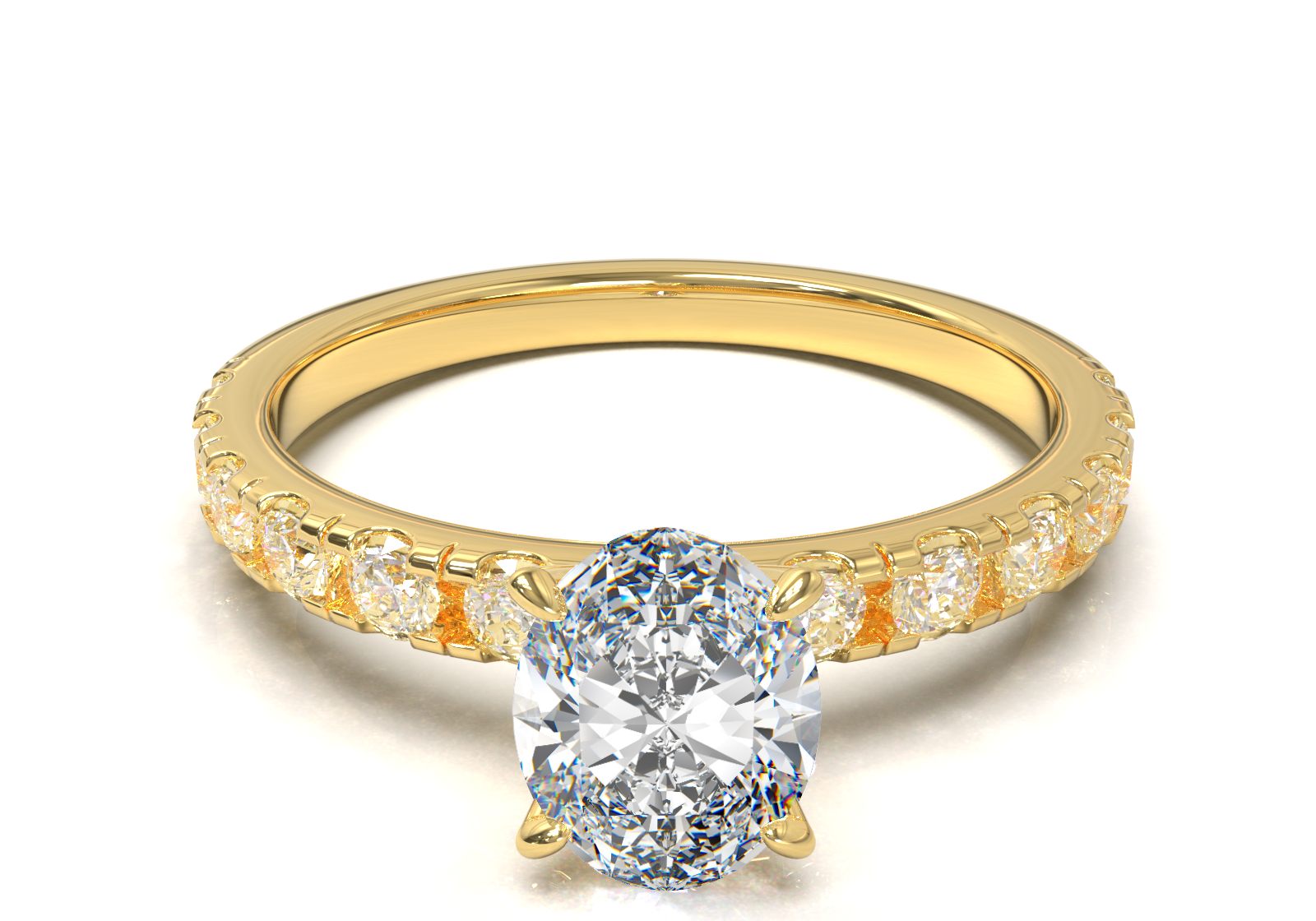 Montura Pavé 0.03 Oro Amarillo