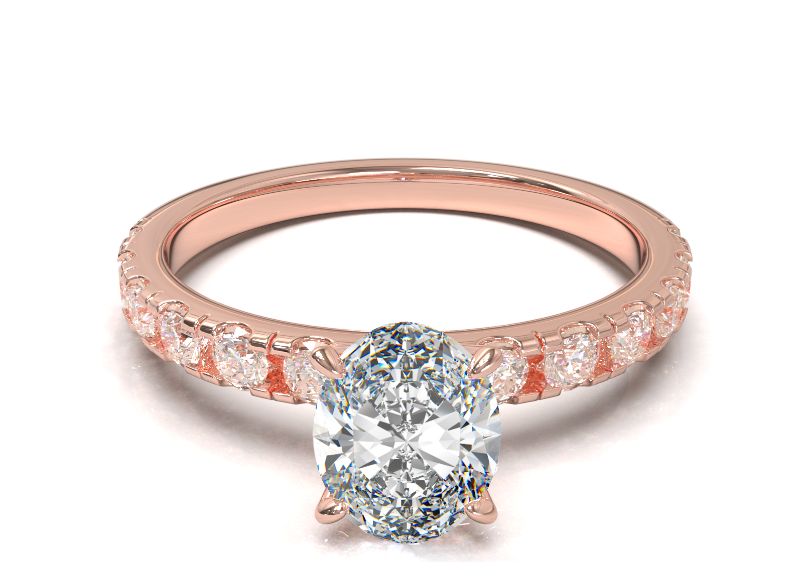 Montura Pavé 0.03 Oro Rosa