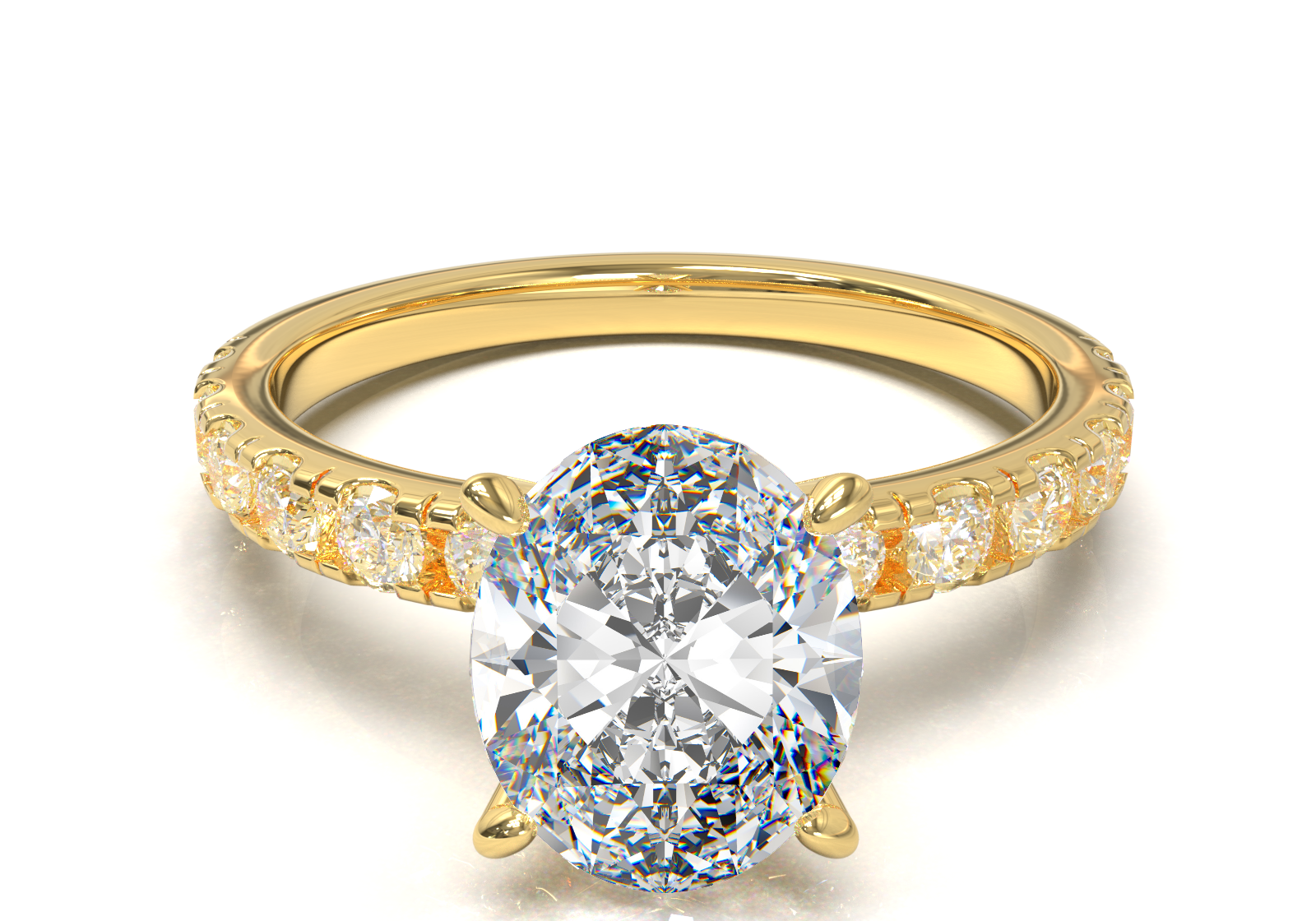 Montura Pavé 0.03 Oro Amarillo