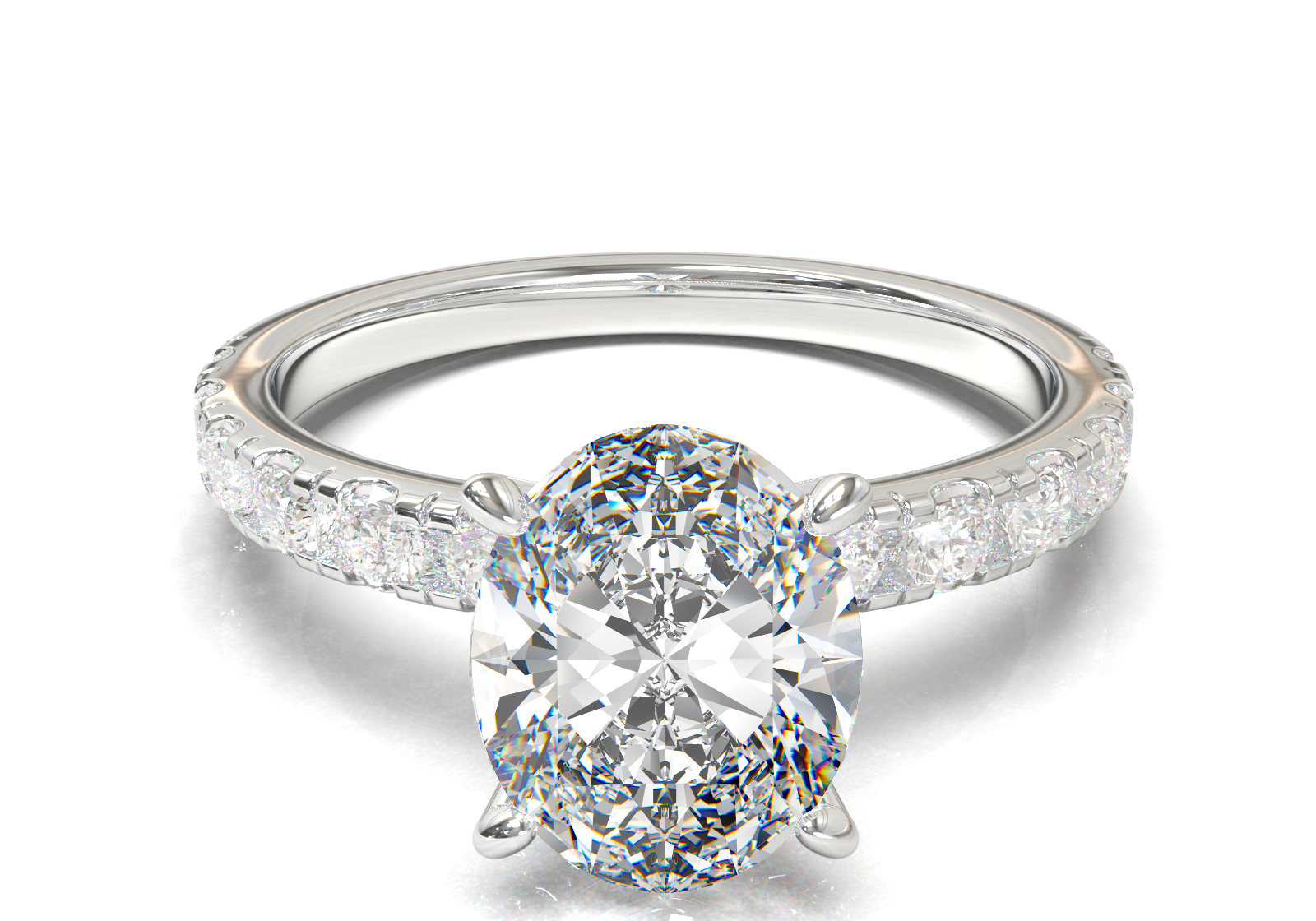 Montura Pavé 0.03 Oro Blanco