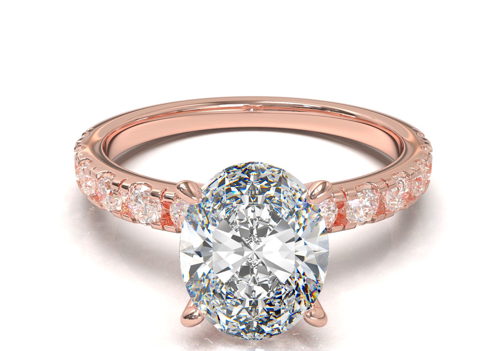 Montura Pavé 0.03 Oro Rosa