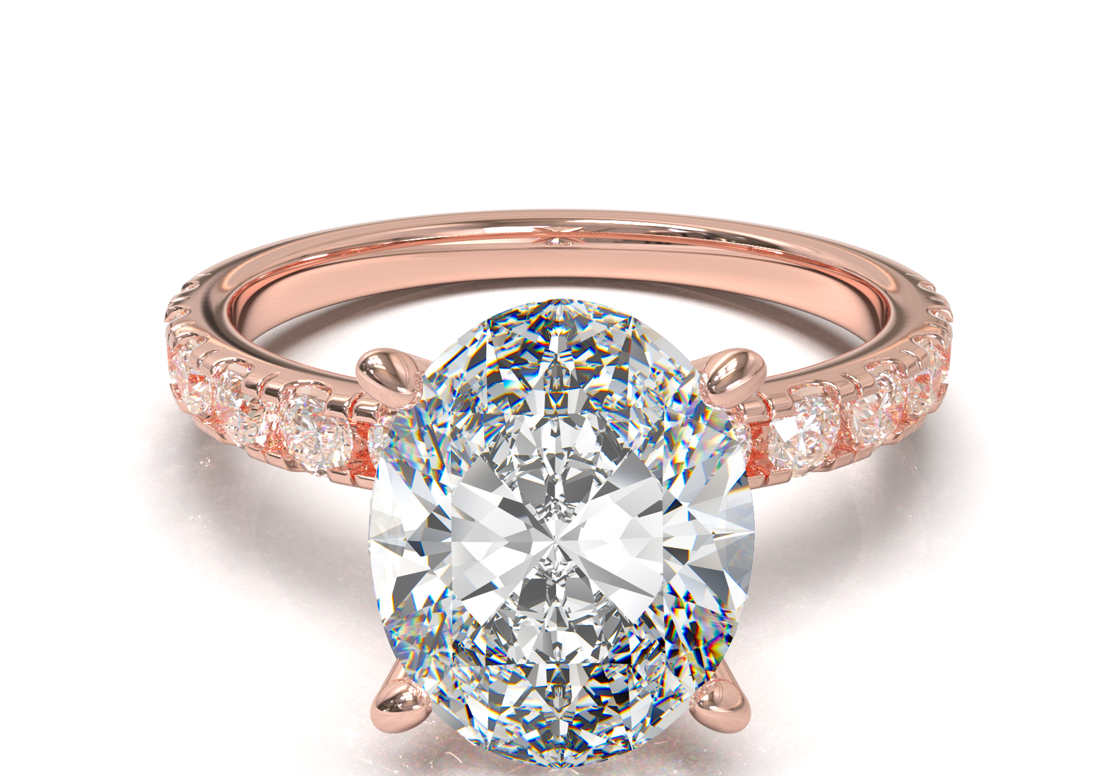 Montura Pavé 0.03 Oro Rosa