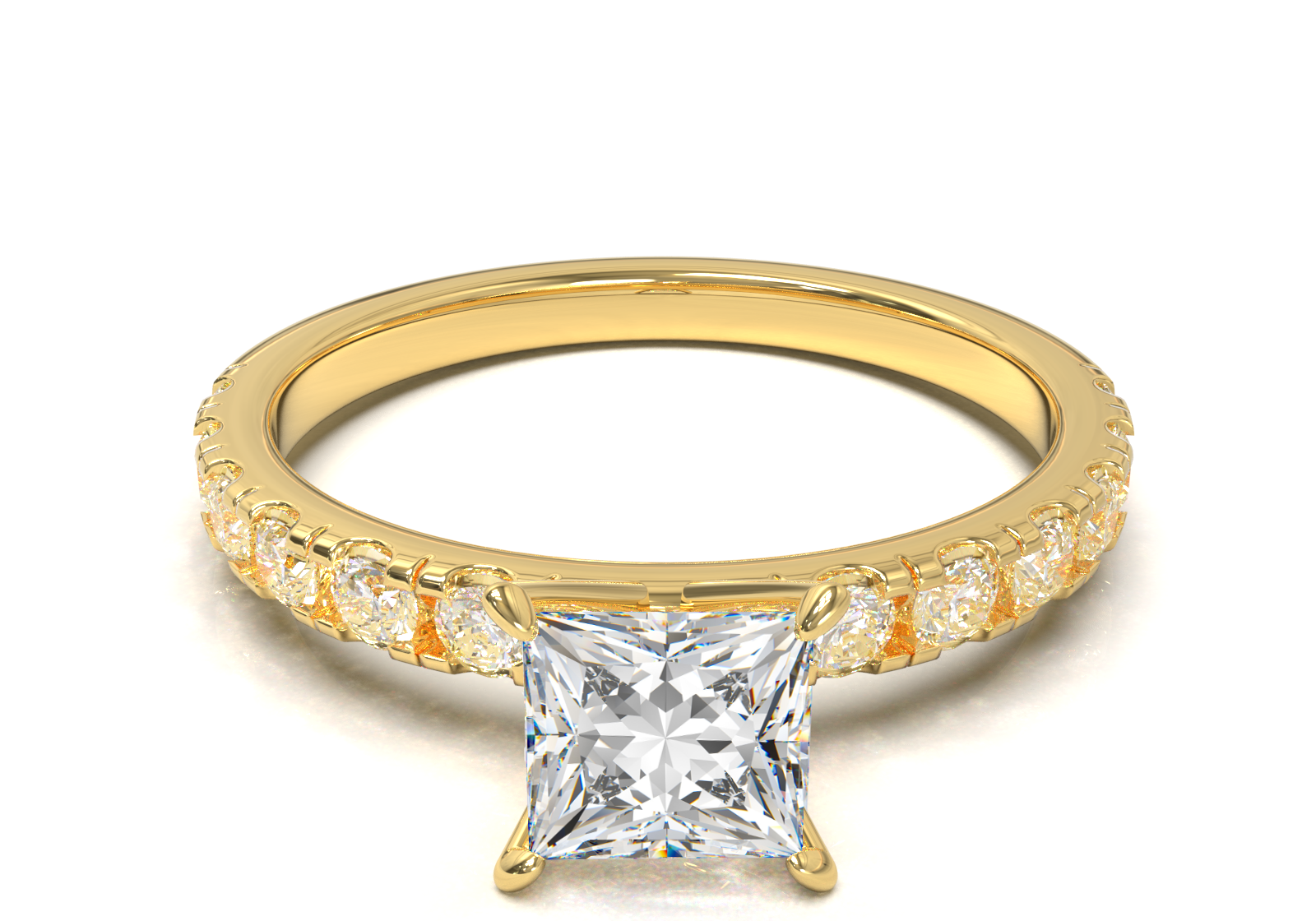 Montura Pavé 0.03 Oro Amarillo