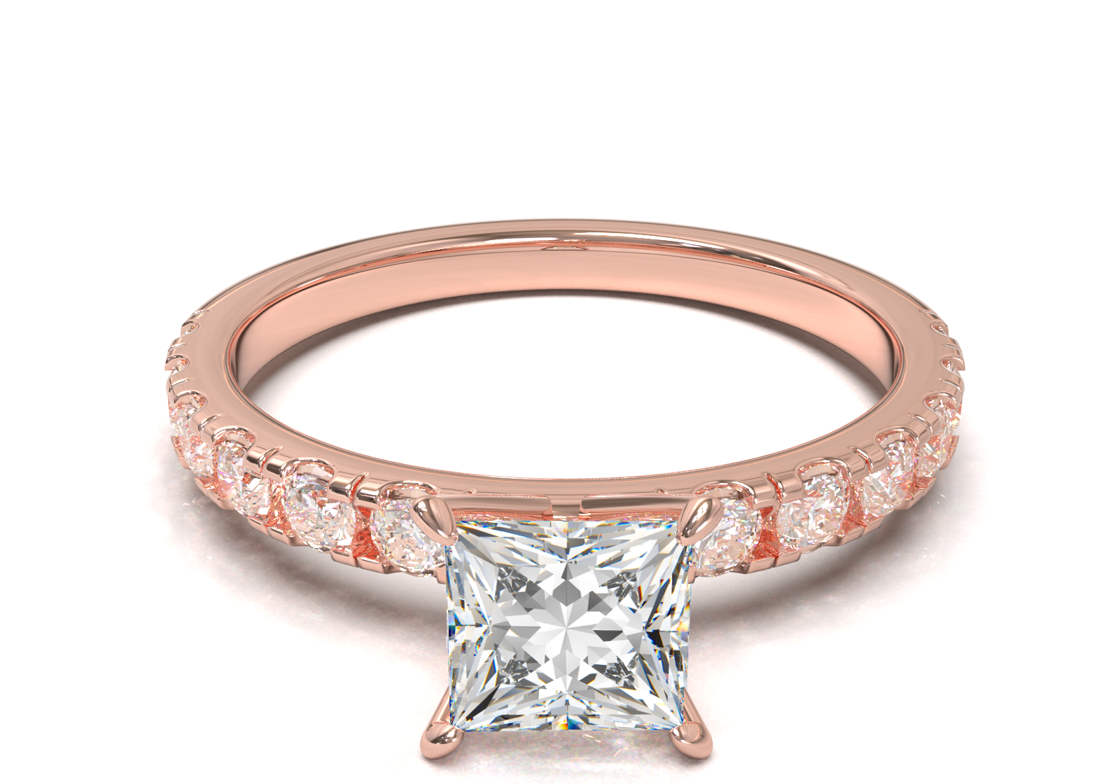 Montura Pavé 0.03 Oro Rosa