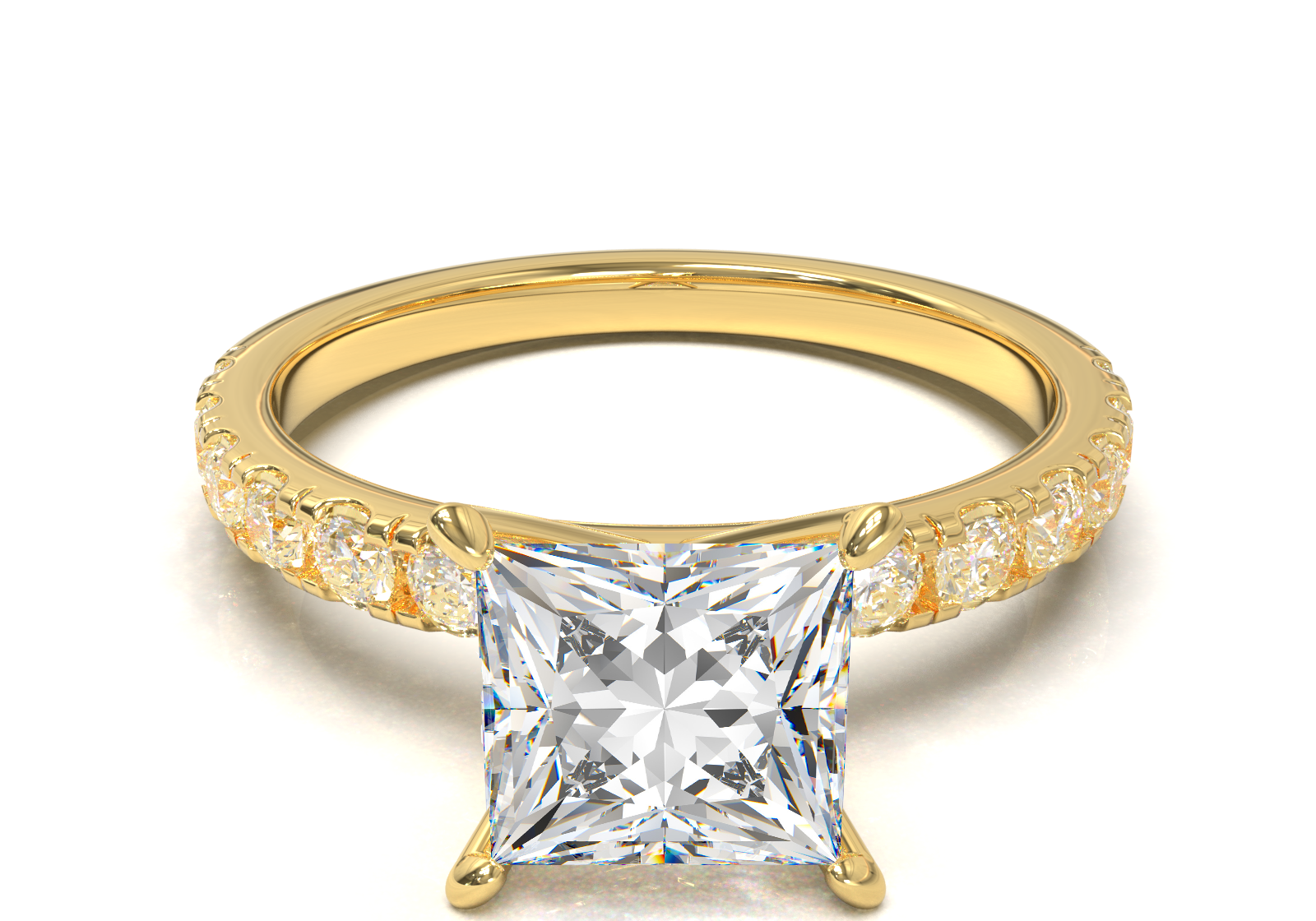 Montura Pavé 0.03 Oro Amarillo