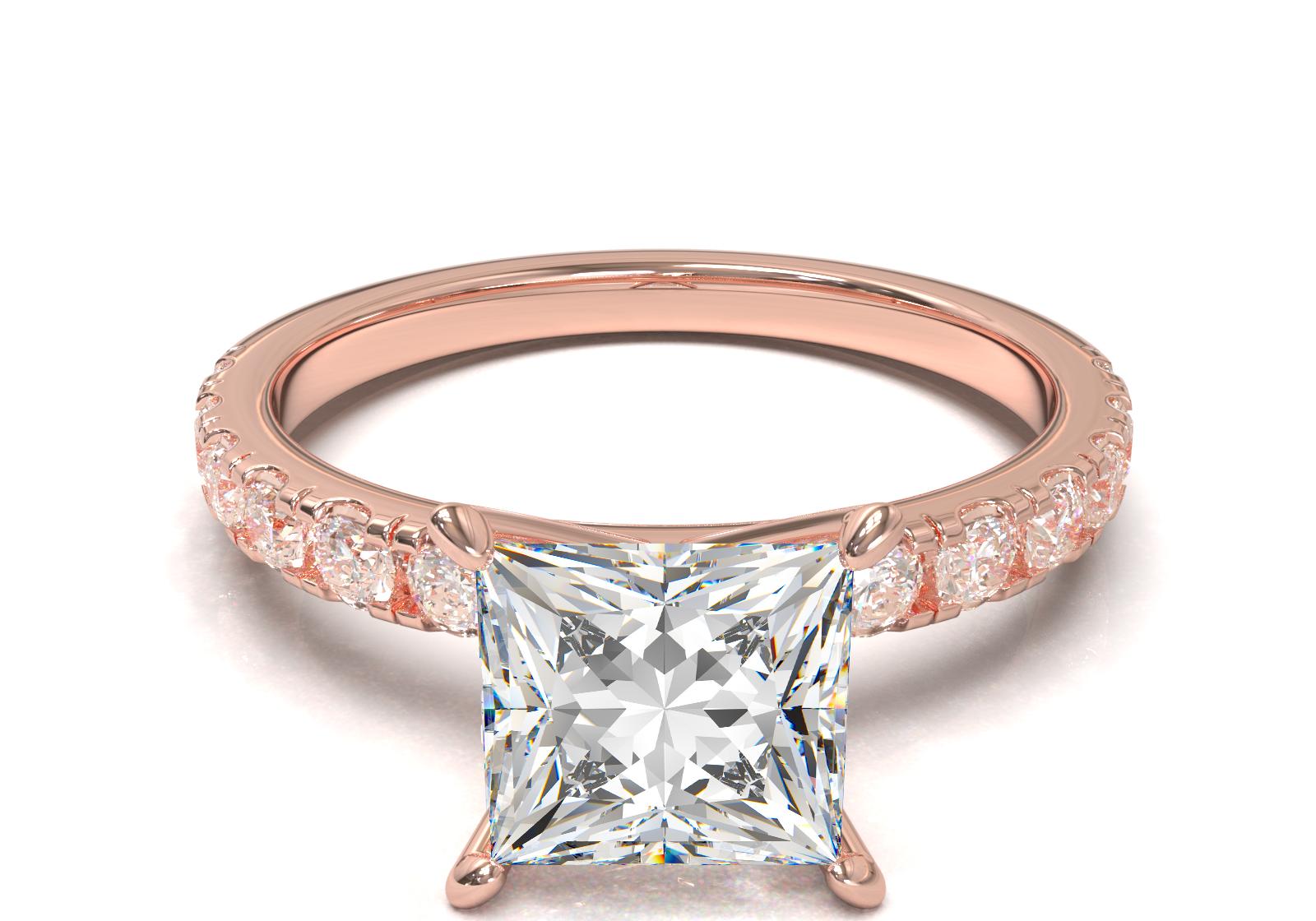 Montura Pavé 0.03 Oro Rosa