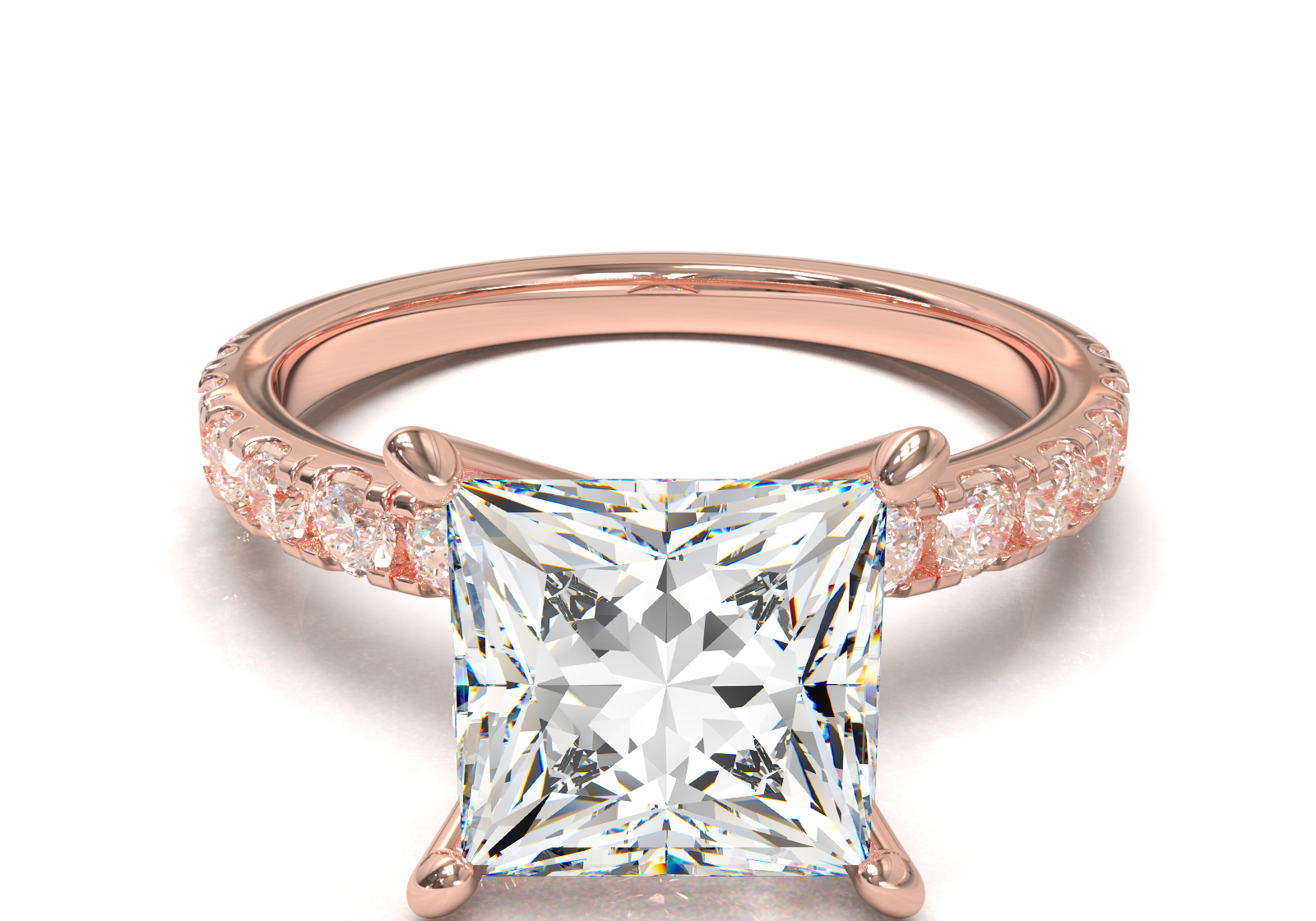 Montura Pavé 0.03 Oro Rosa